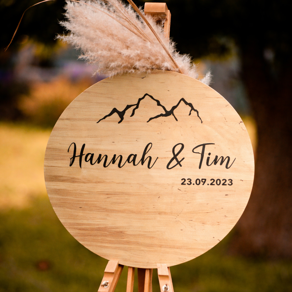 Berge Alternatives Gästebuch aus Holz