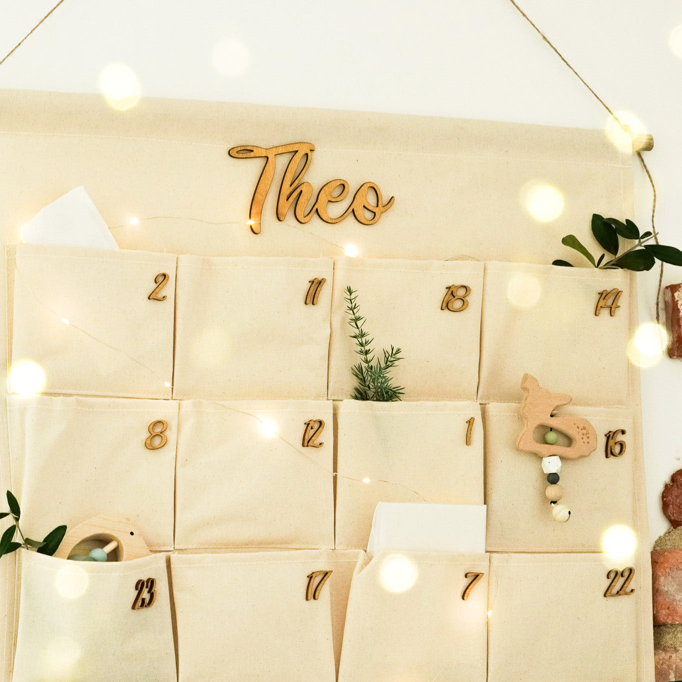 Stoffadventskalender mit Name