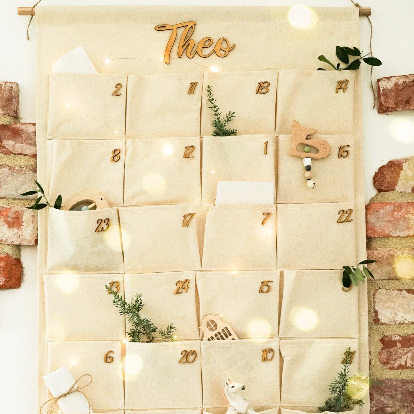 Stoffadventskalender mit Name