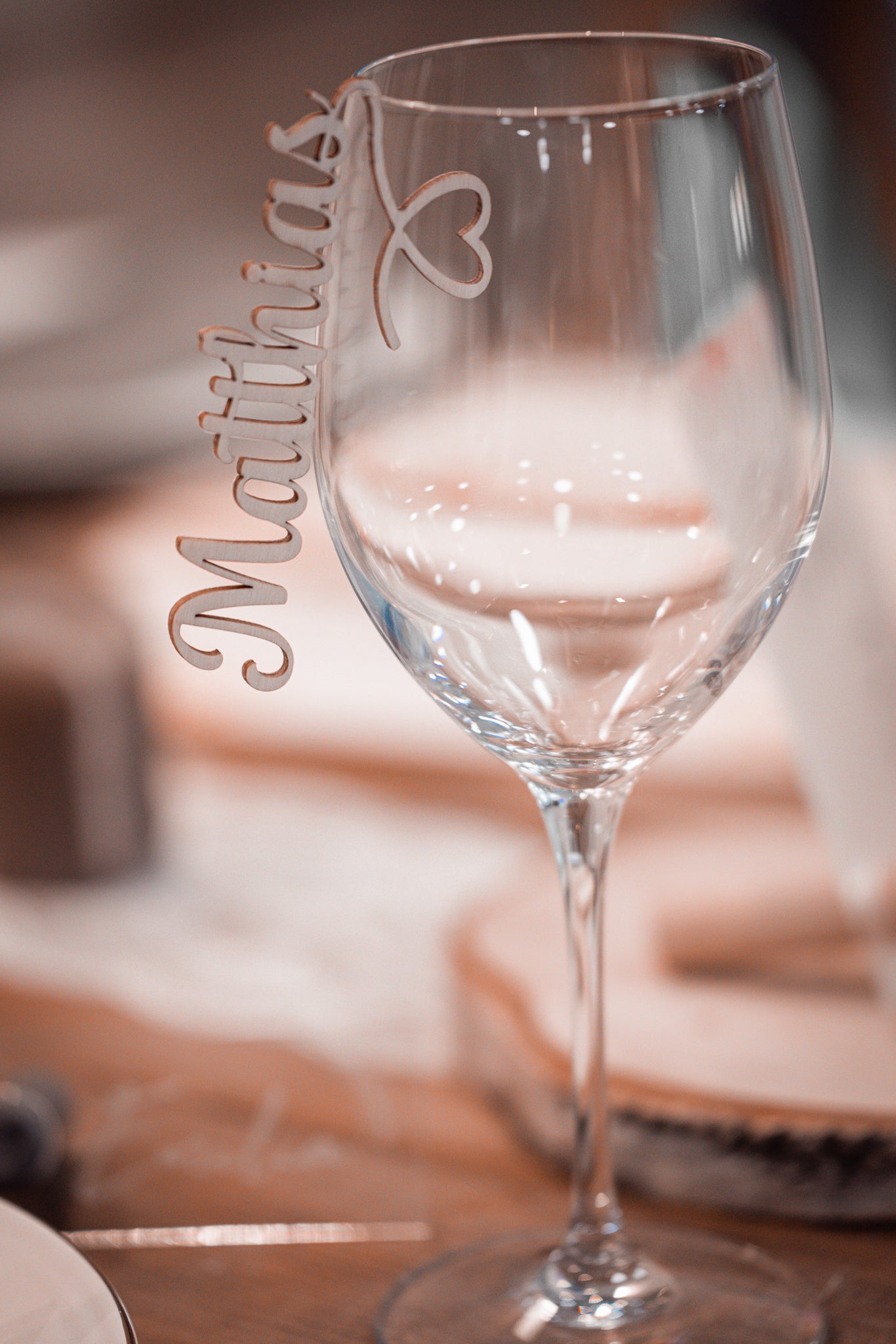 Schriftzug als Glaseinhänger Herz