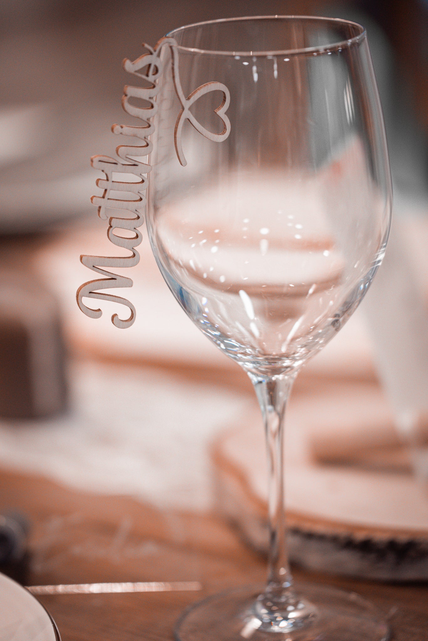 Schriftzug als Glaseinhänger Herz