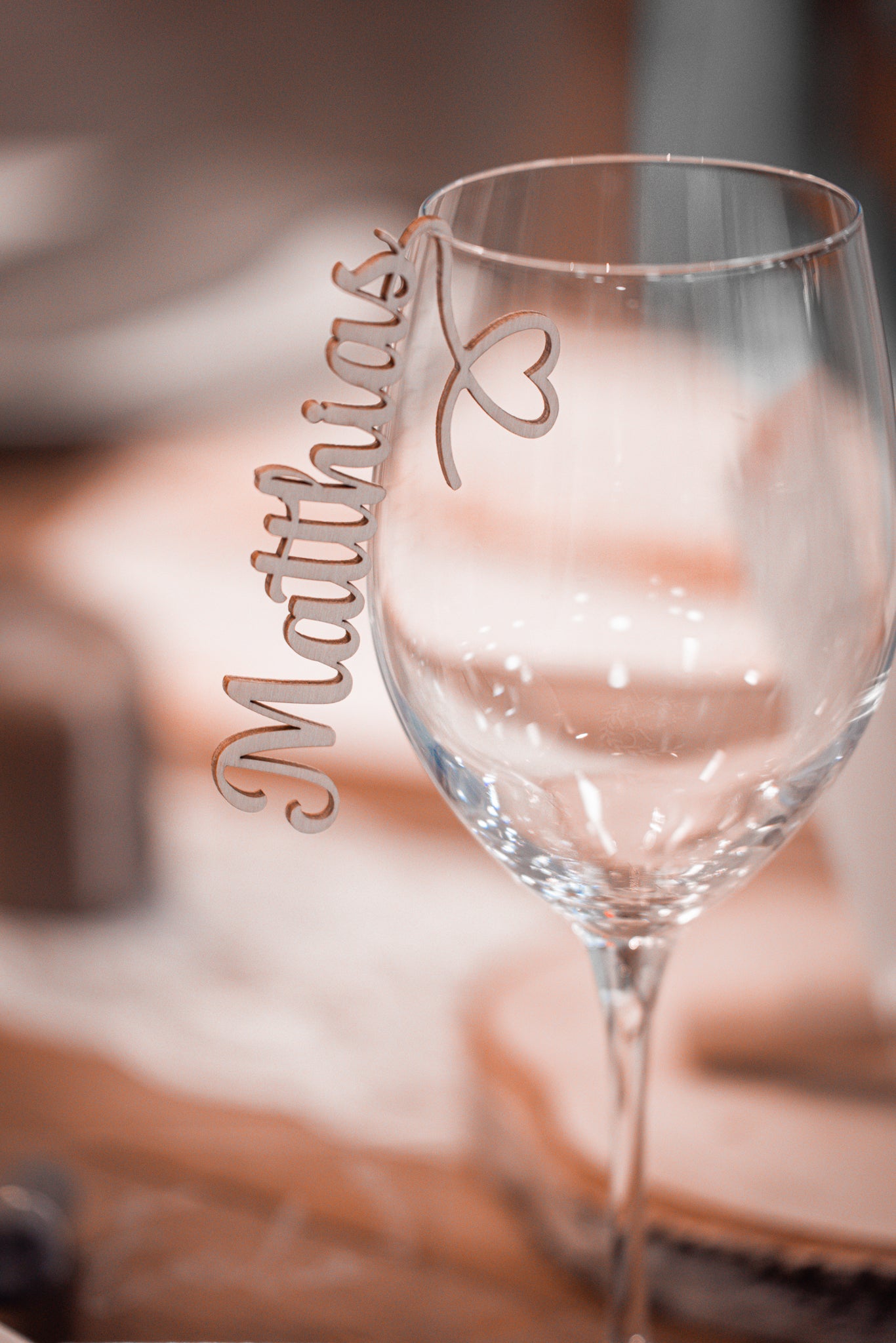 Schriftzug als Glaseinhänger Herz