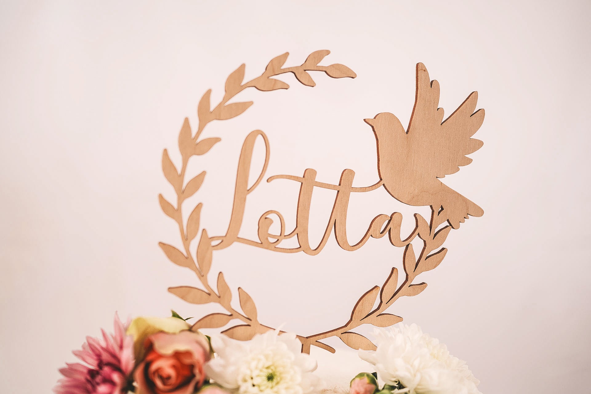 Cake Topper Taube 3/4 Olivenzweig