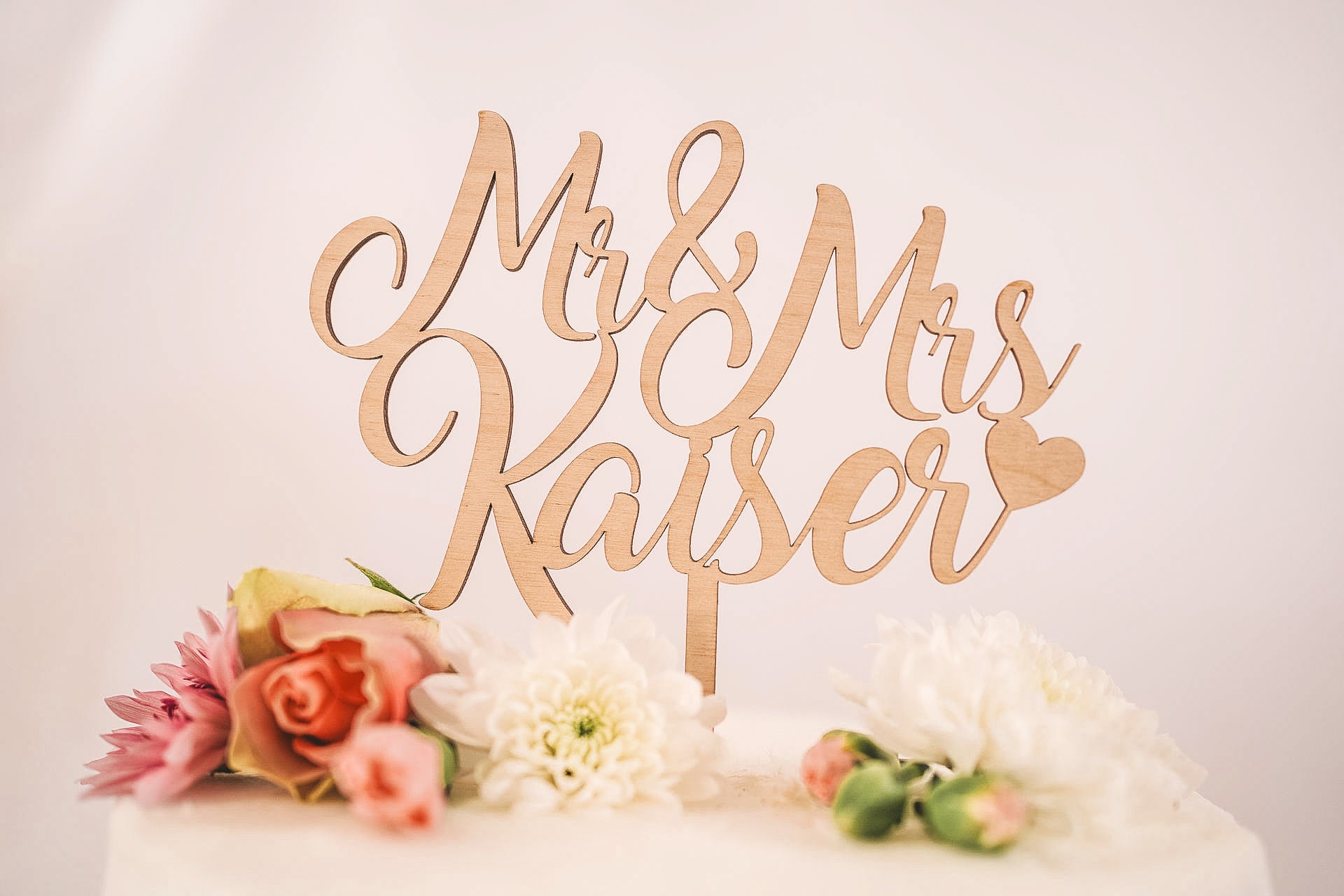 Cake Topper Mr & Mrs "Nachname"