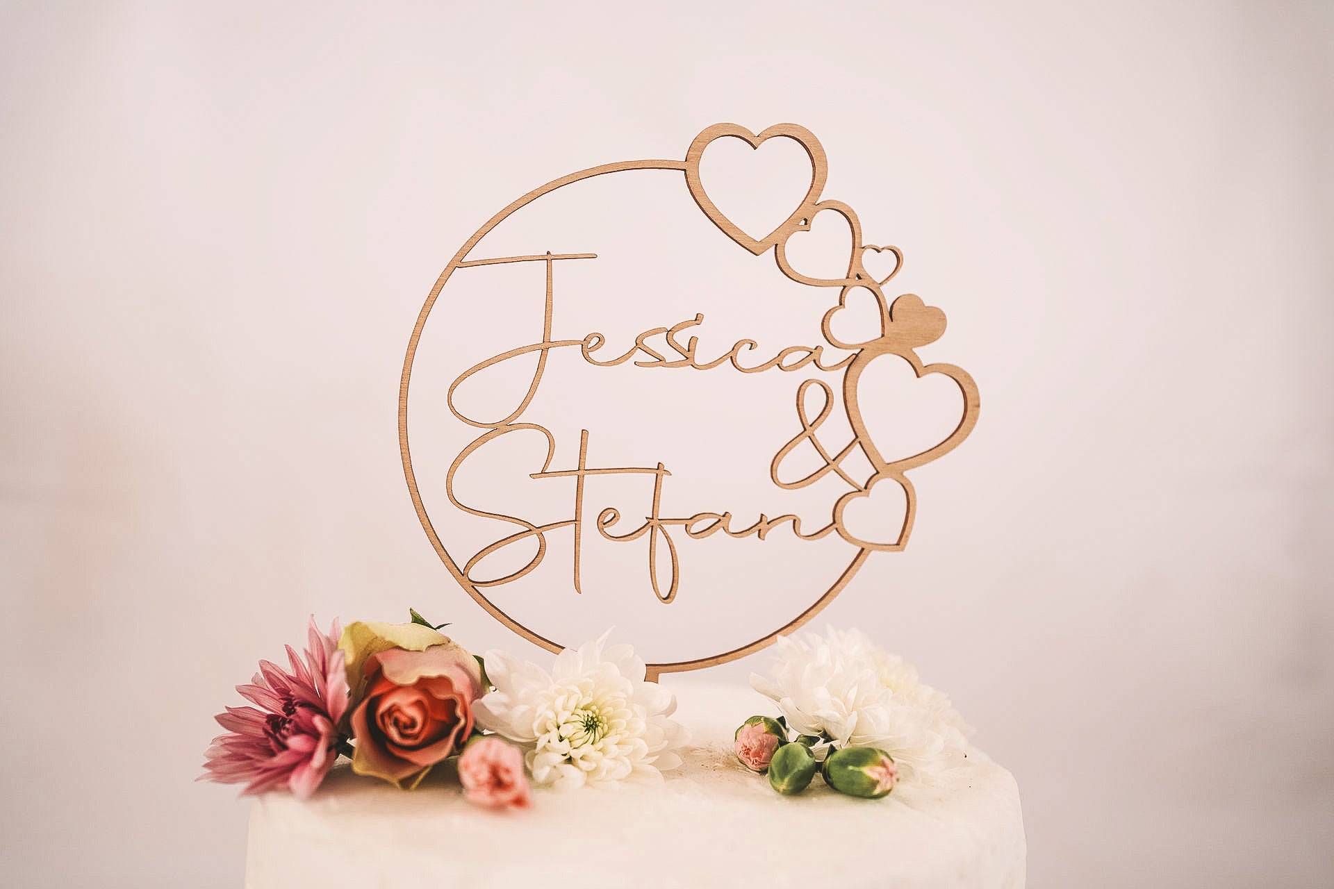 Cake Topper Herzen über Herzen