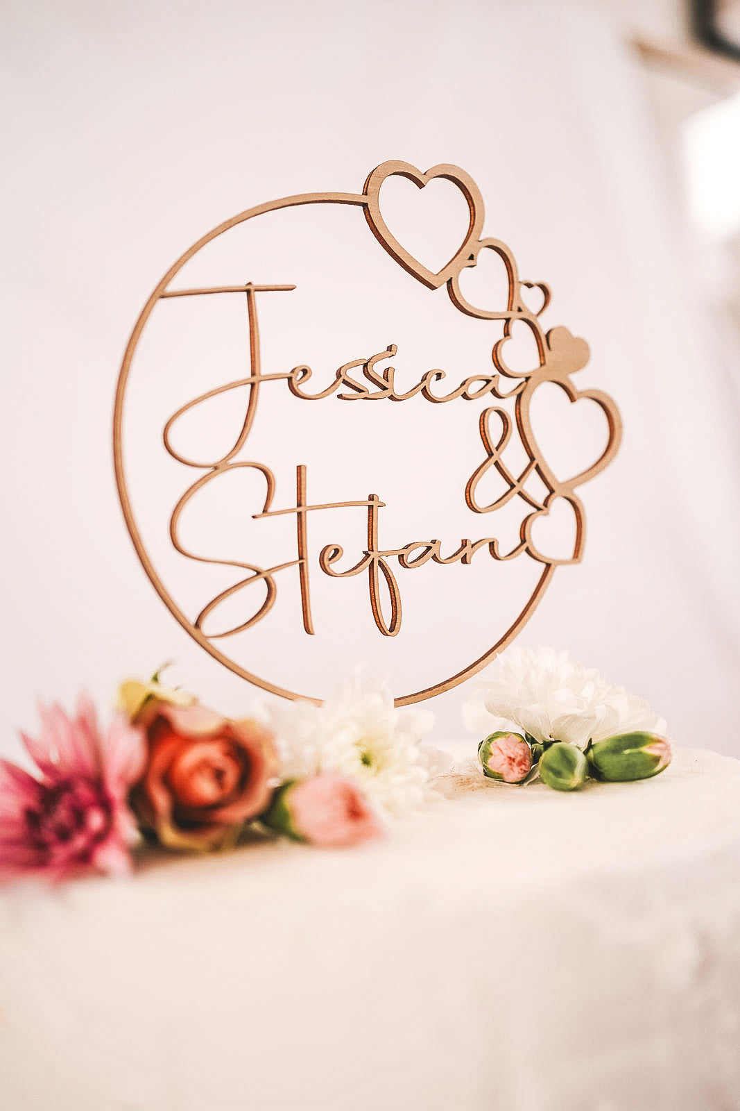 Cake Topper Herzen über Herzen