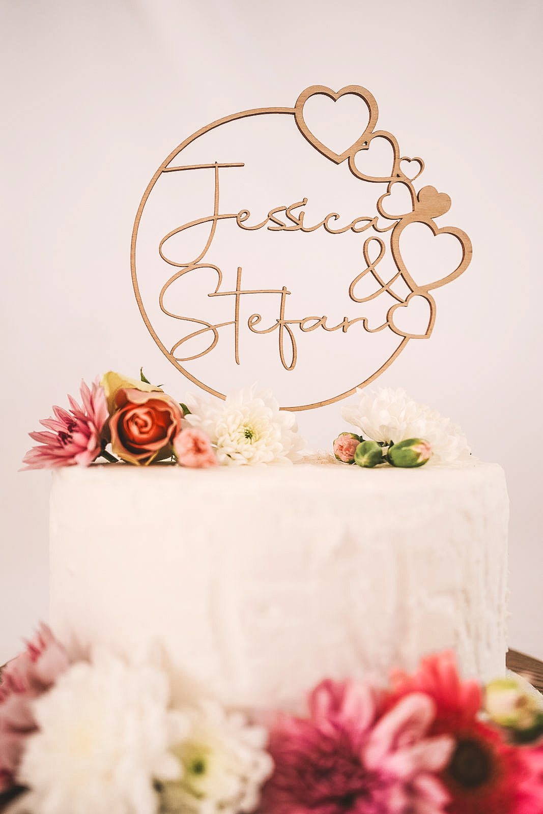 Cake Topper Herzen über Herzen