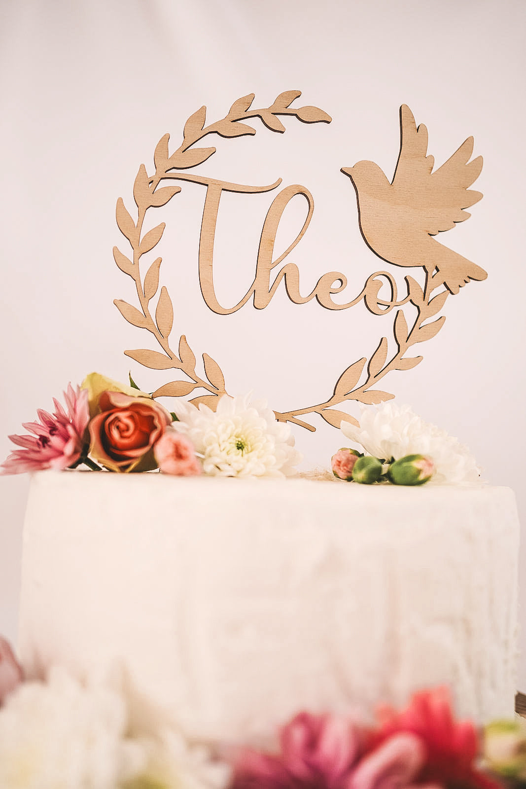 Cake Topper Taube 3/4 Olivenzweig