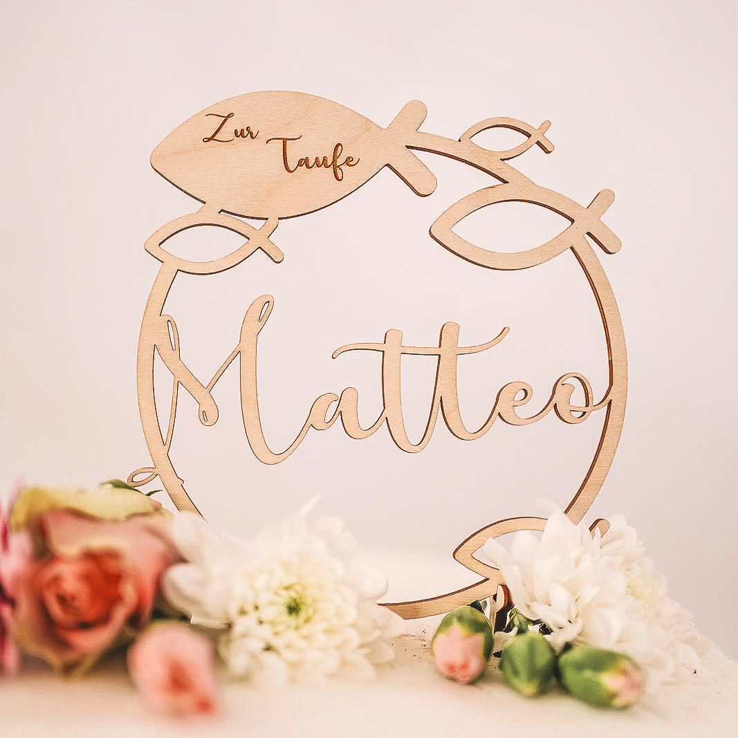 Cake Topper Taufe I Kommunion Fisch