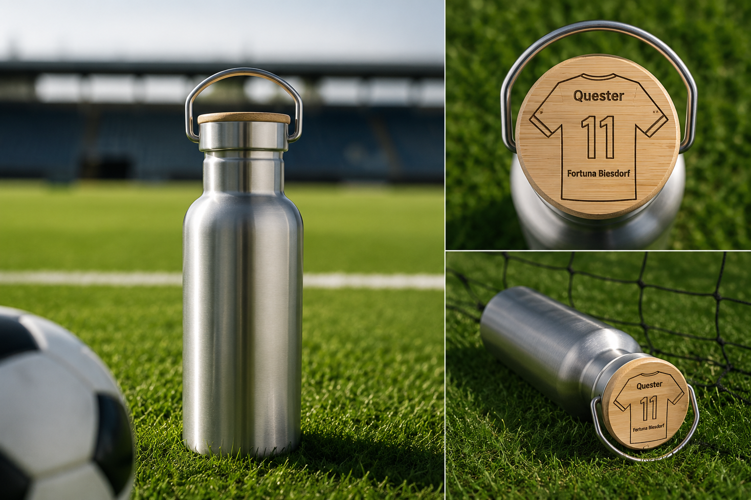 Fußballtrikot personalisierbare Edelstahlflasche 500ml