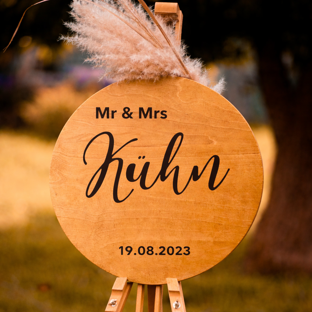 Mr & Mrs Alternatives Gästebuch aus Holz