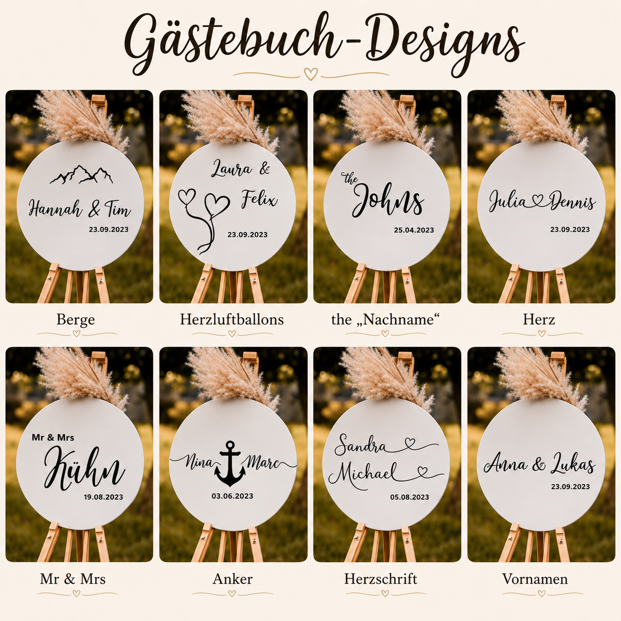 Alternatives Gästebuch aus Holz zur Hochzeit
