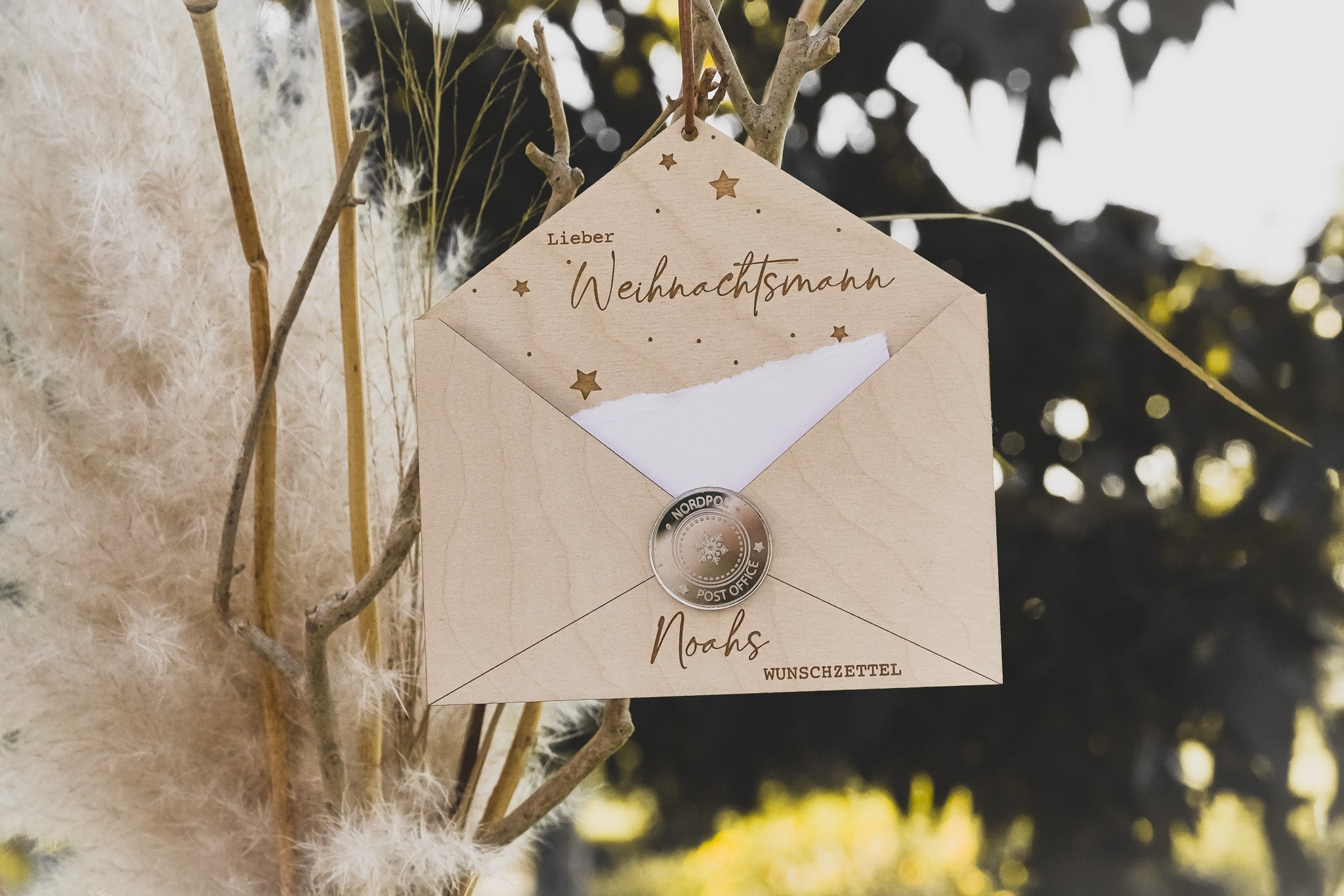 Wunschzettel Briefumschlag Weihnachtsmann & Christkind