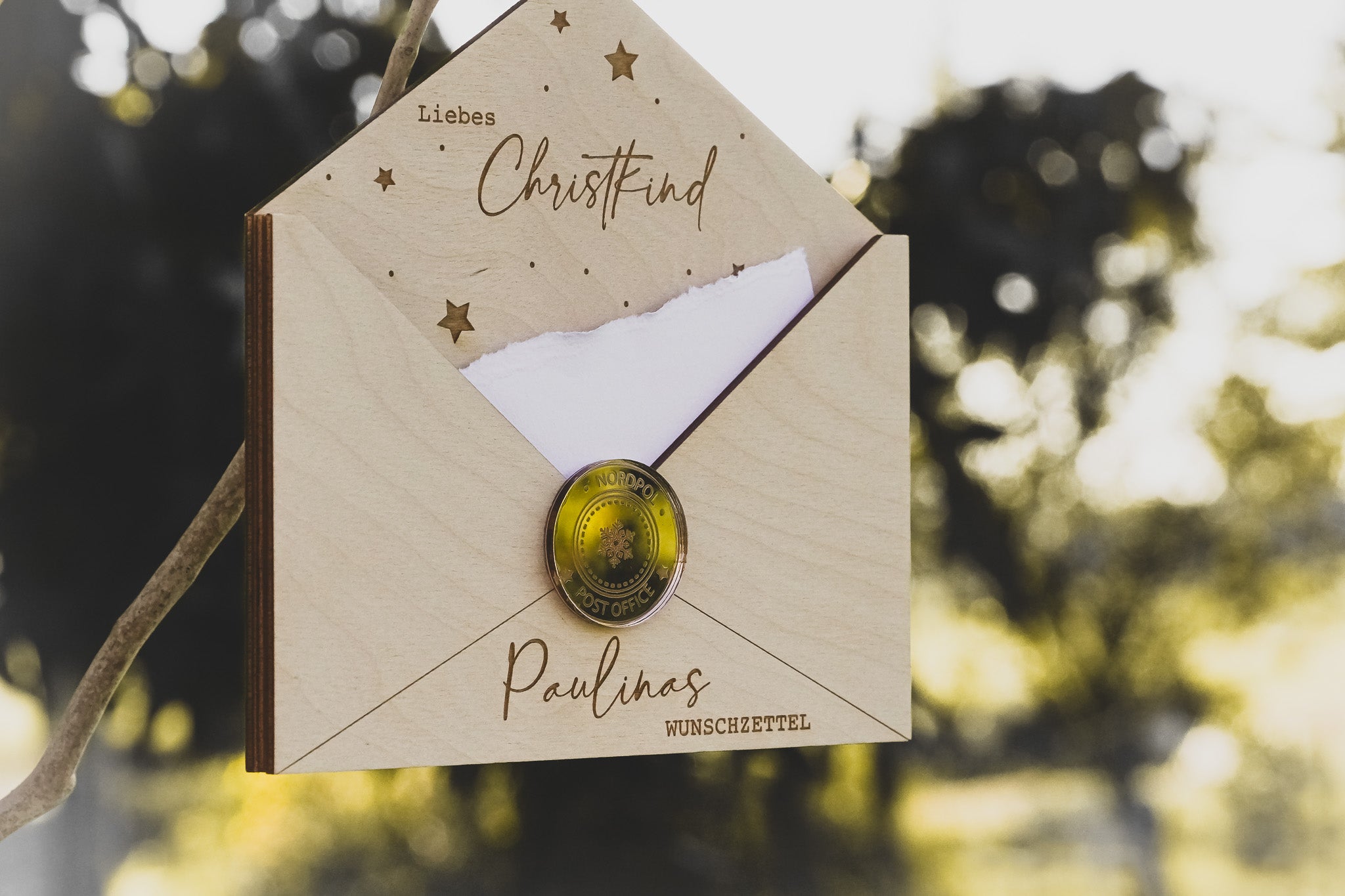 Wunschzettel Briefumschlag Weihnachtsmann & Christkind