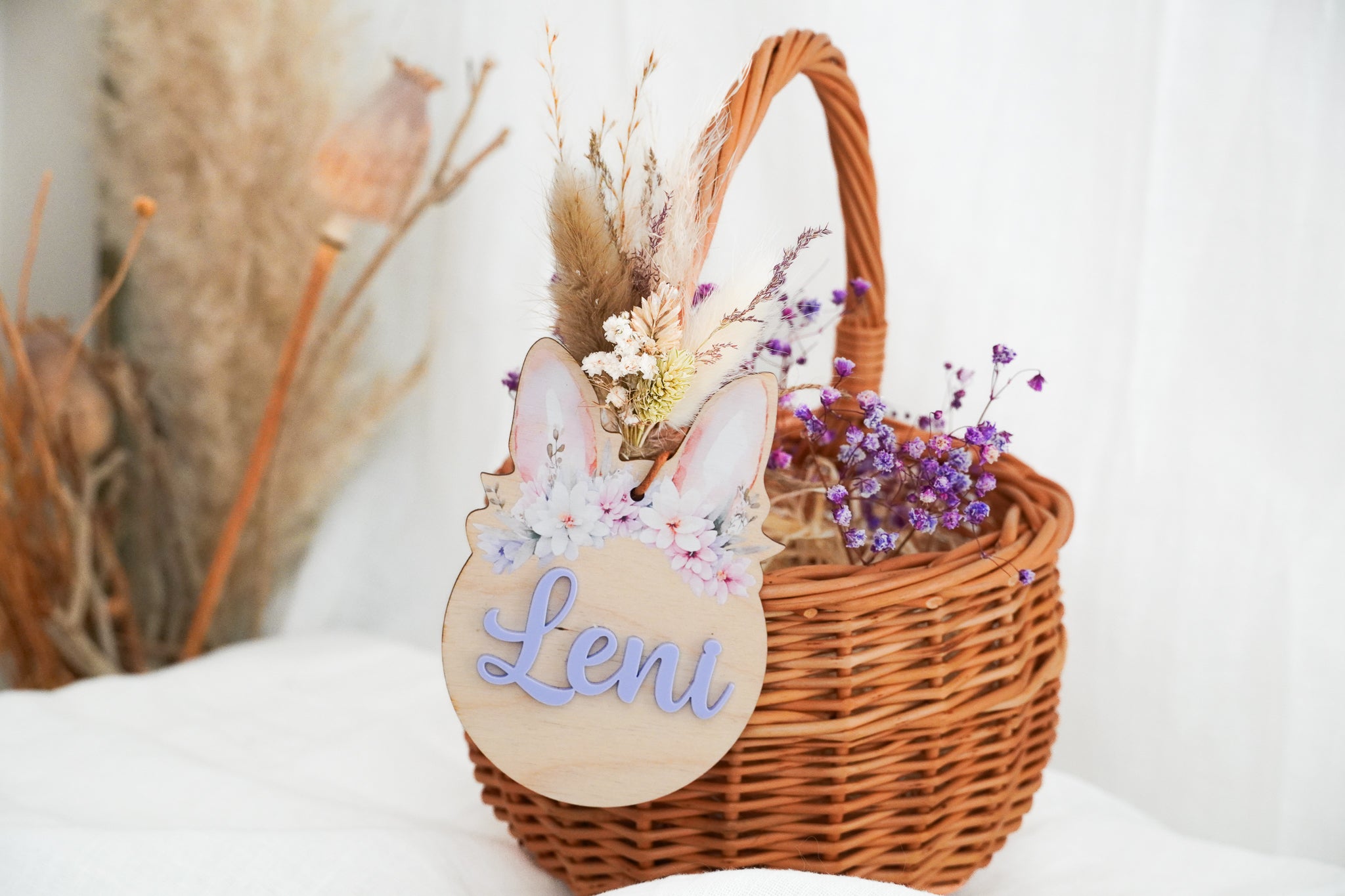 Personalisierts Osterkörbchen für Kinder mit personalisiertem Ei - Anhänger