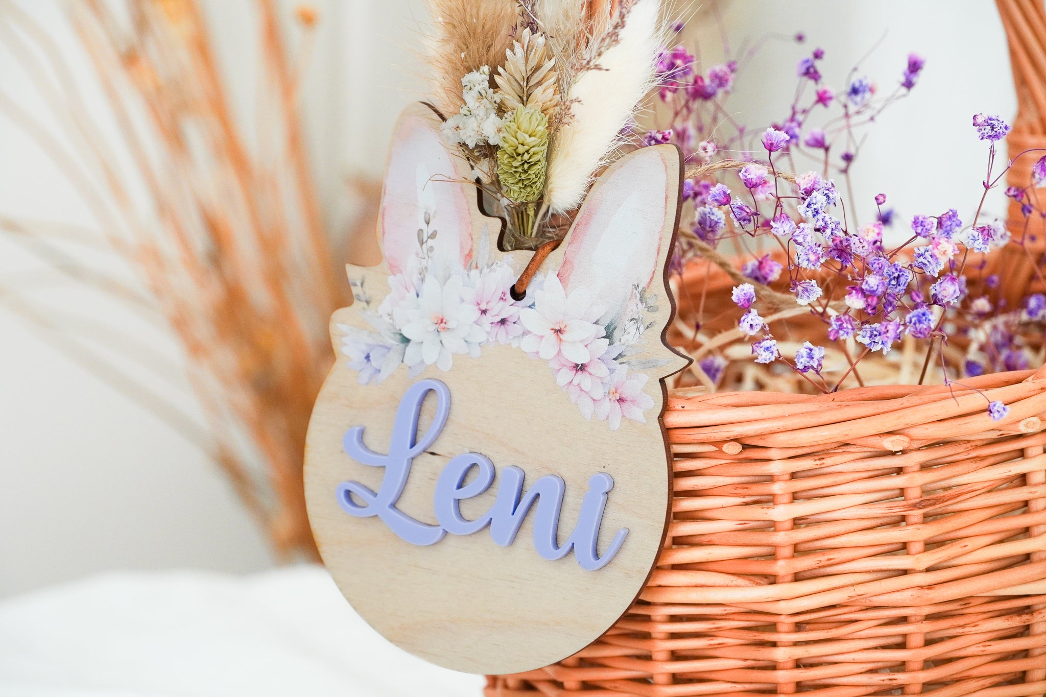 Personalisierts Osterkörbchen für Kinder mit personalisiertem Ei - Anhänger