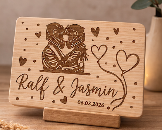 Biker Pärchen Frühstücksbrett personalisierbar