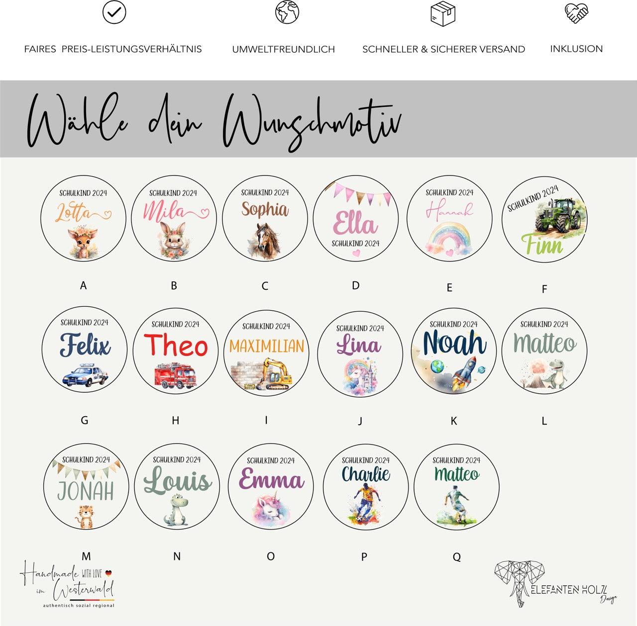 Personalisierter Schultütenanhänger für Kinder, Schultüte, Zuckertüte, Geschenkanhänger, Einschulung 2024 Geschenk Schulkind - viele Motive