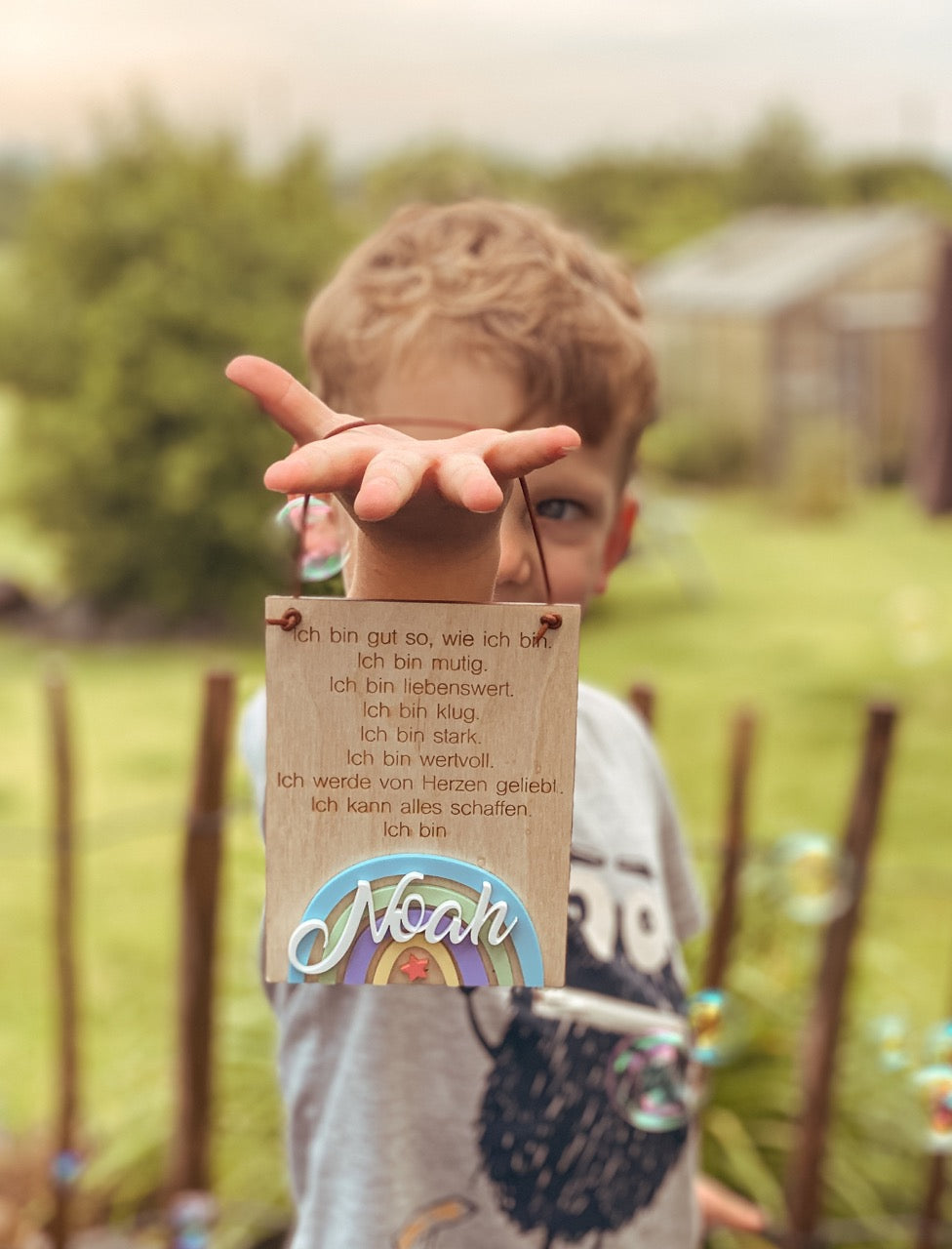 Schulkind 2024 Einschulung Geschenkidee I positive Affirmation Holzschild Ich bin ... I Mutmacher