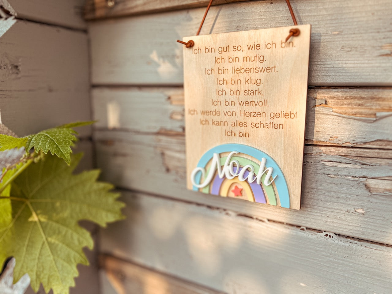 Schulkind 2024 Einschulung Geschenkidee I positive Affirmation Holzschild Ich bin ... I Mutmacher