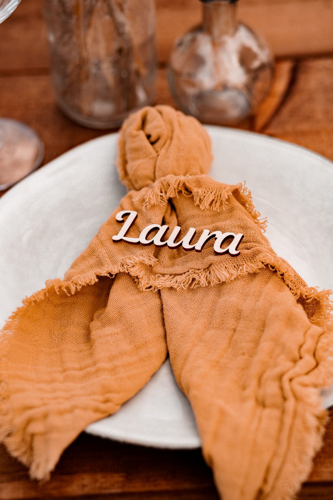 Schriftzug als Platzkarten Tischkarten Namensschild