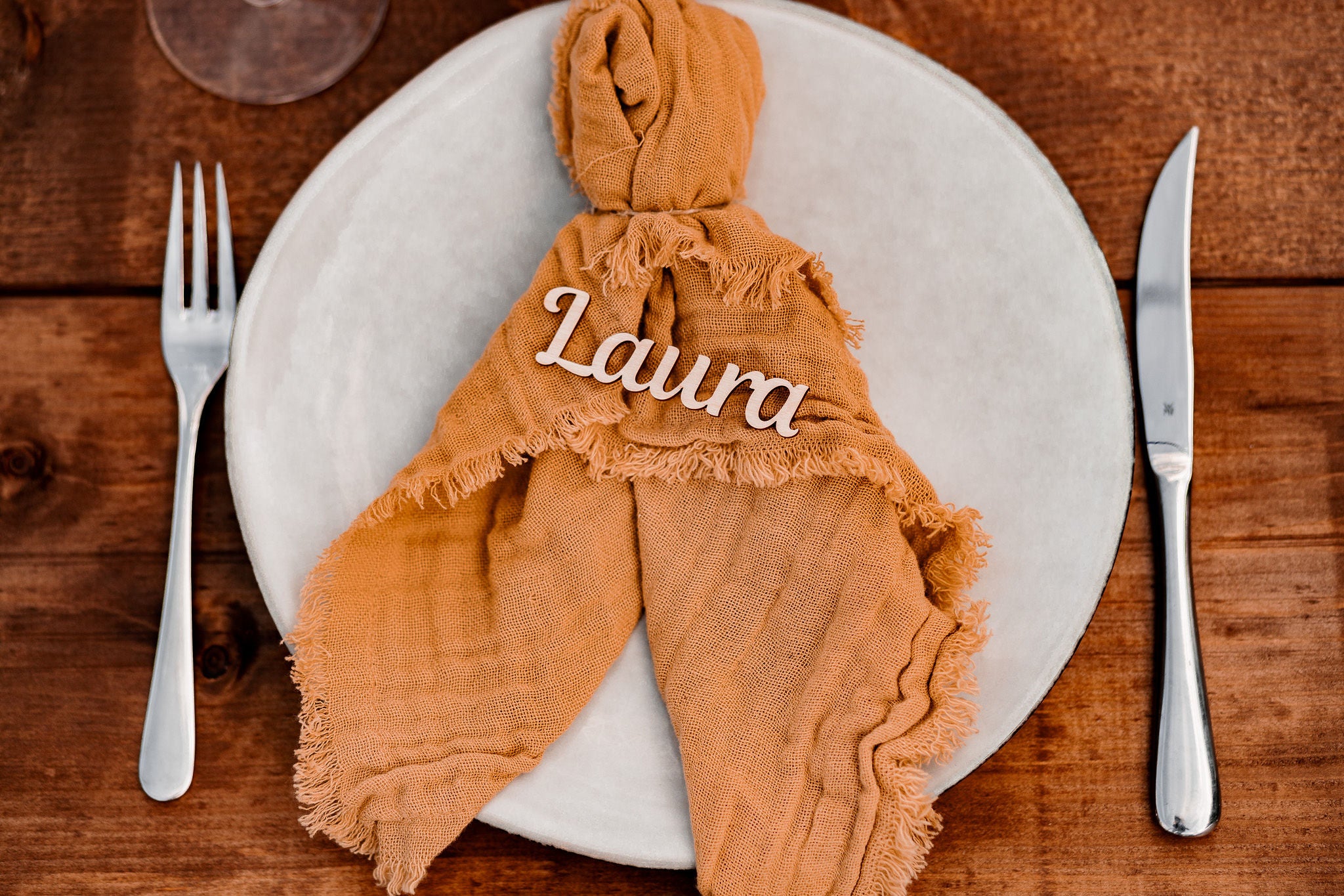 Schriftzug als Platzkarten Tischkarten Namensschild