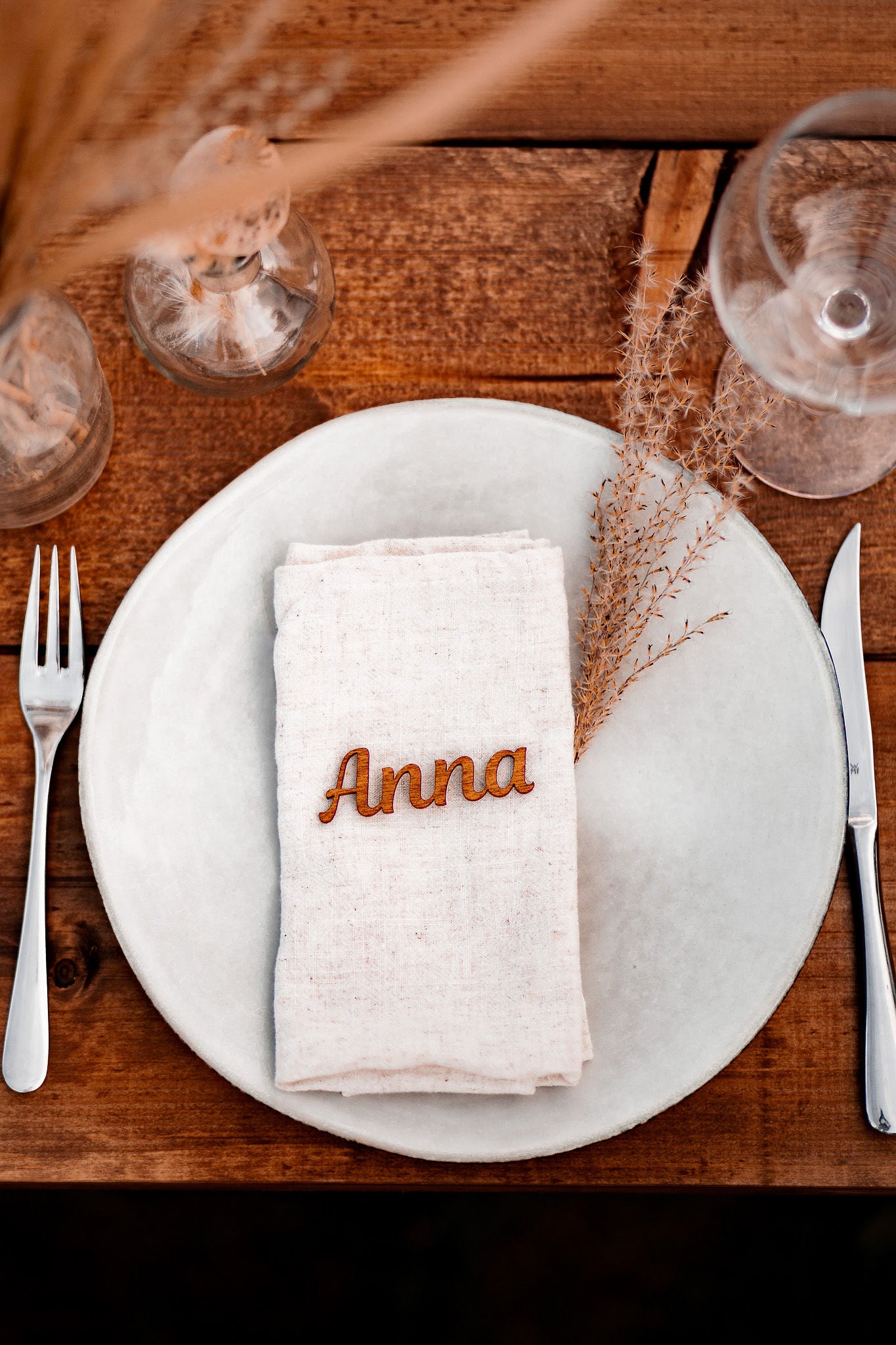 Schriftzug als Platzkarten Tischkarten Namensschild