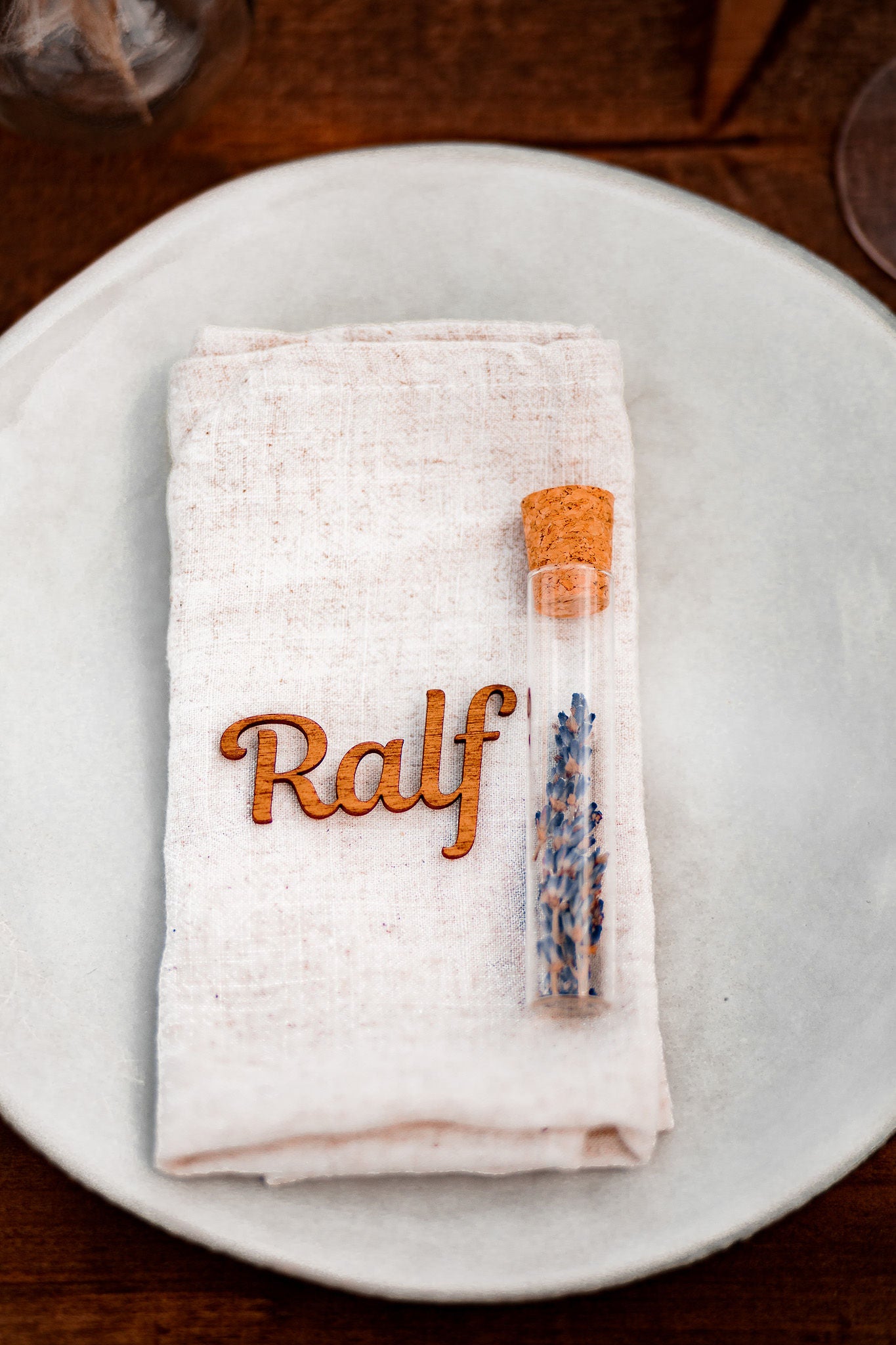 Schriftzug als Platzkarten Tischkarten Namensschild