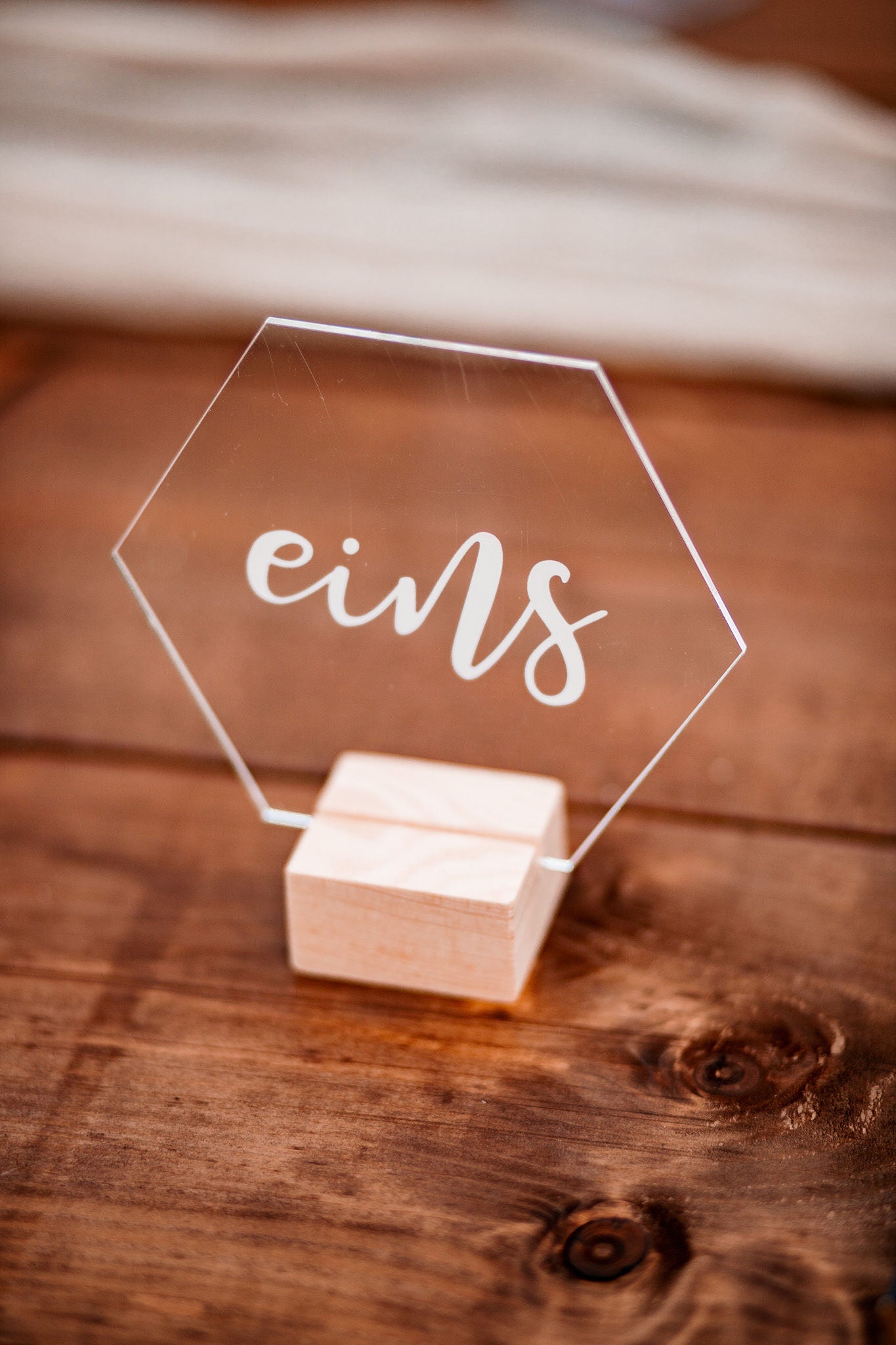 Acryl Platzkarten Tischkarten Namensschild - Hexagon