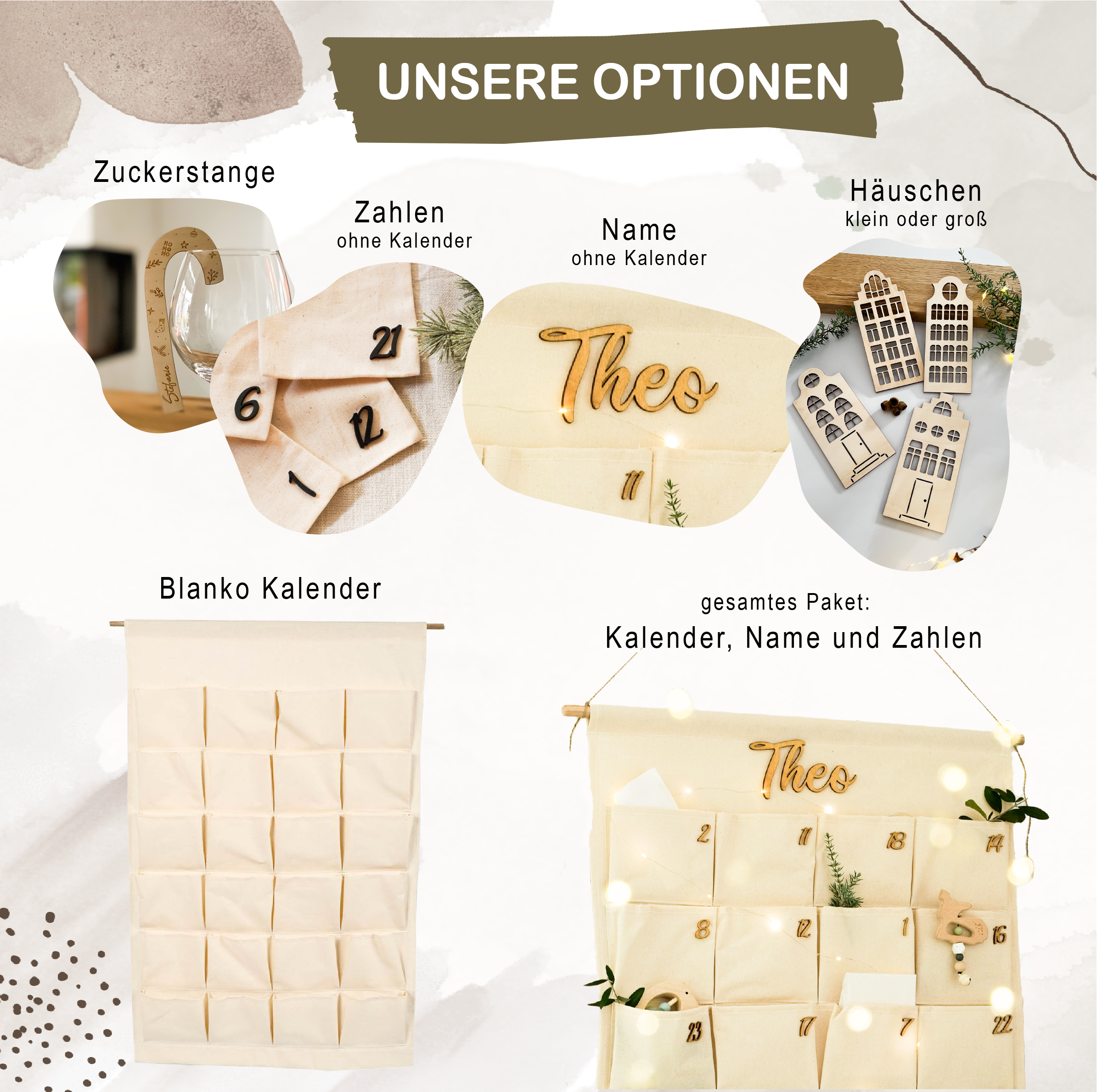 Stoffadventskalender mit Name