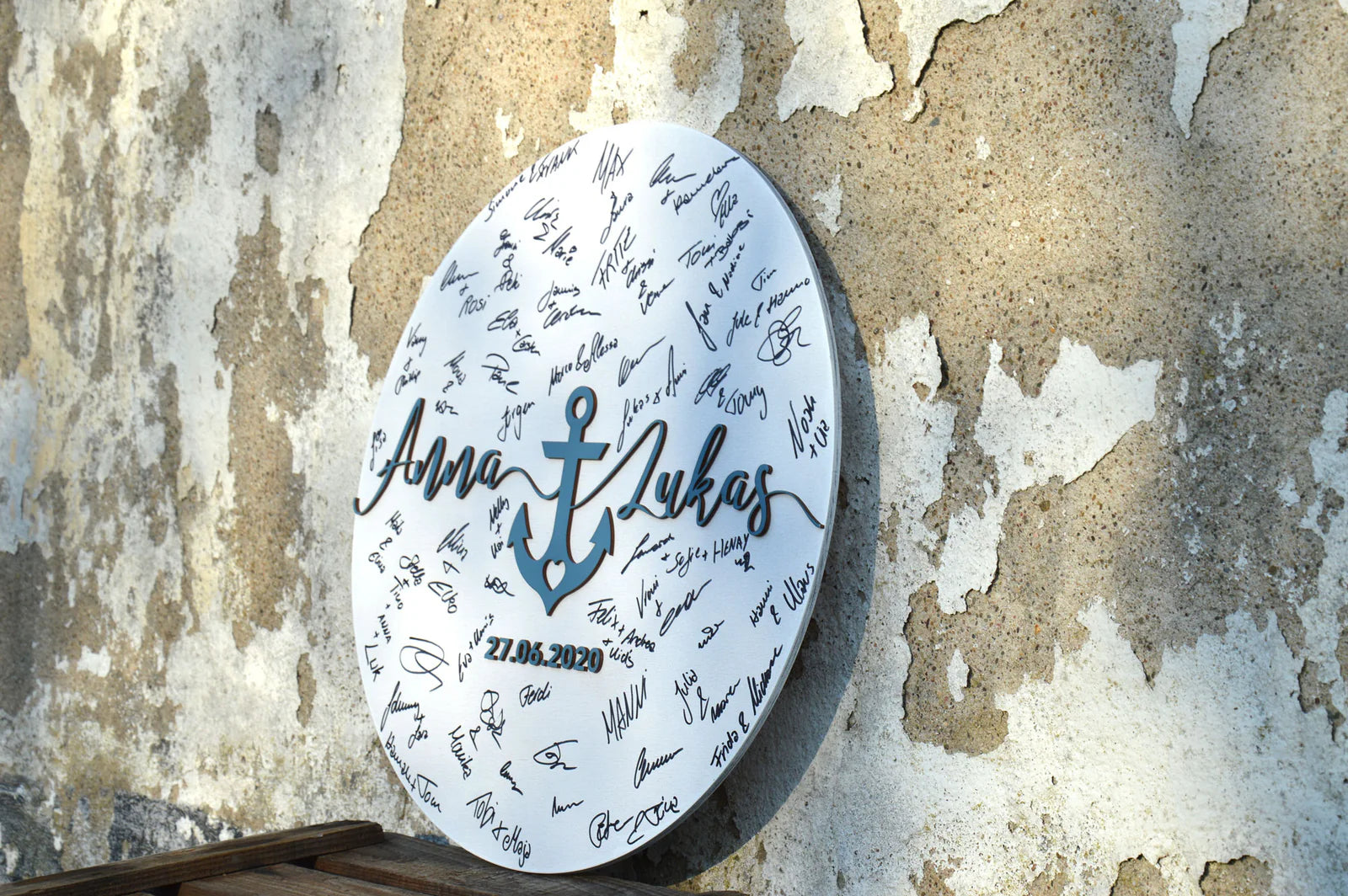 Anker Alternatives Gästebuch aus Holz