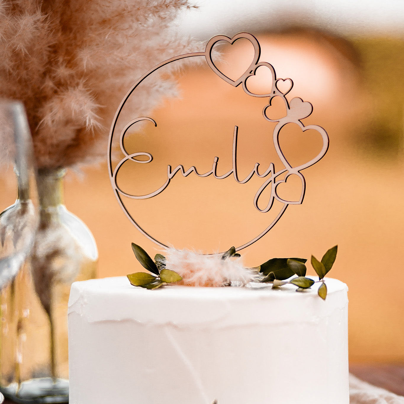 Cake Topper Herzen über Herzen