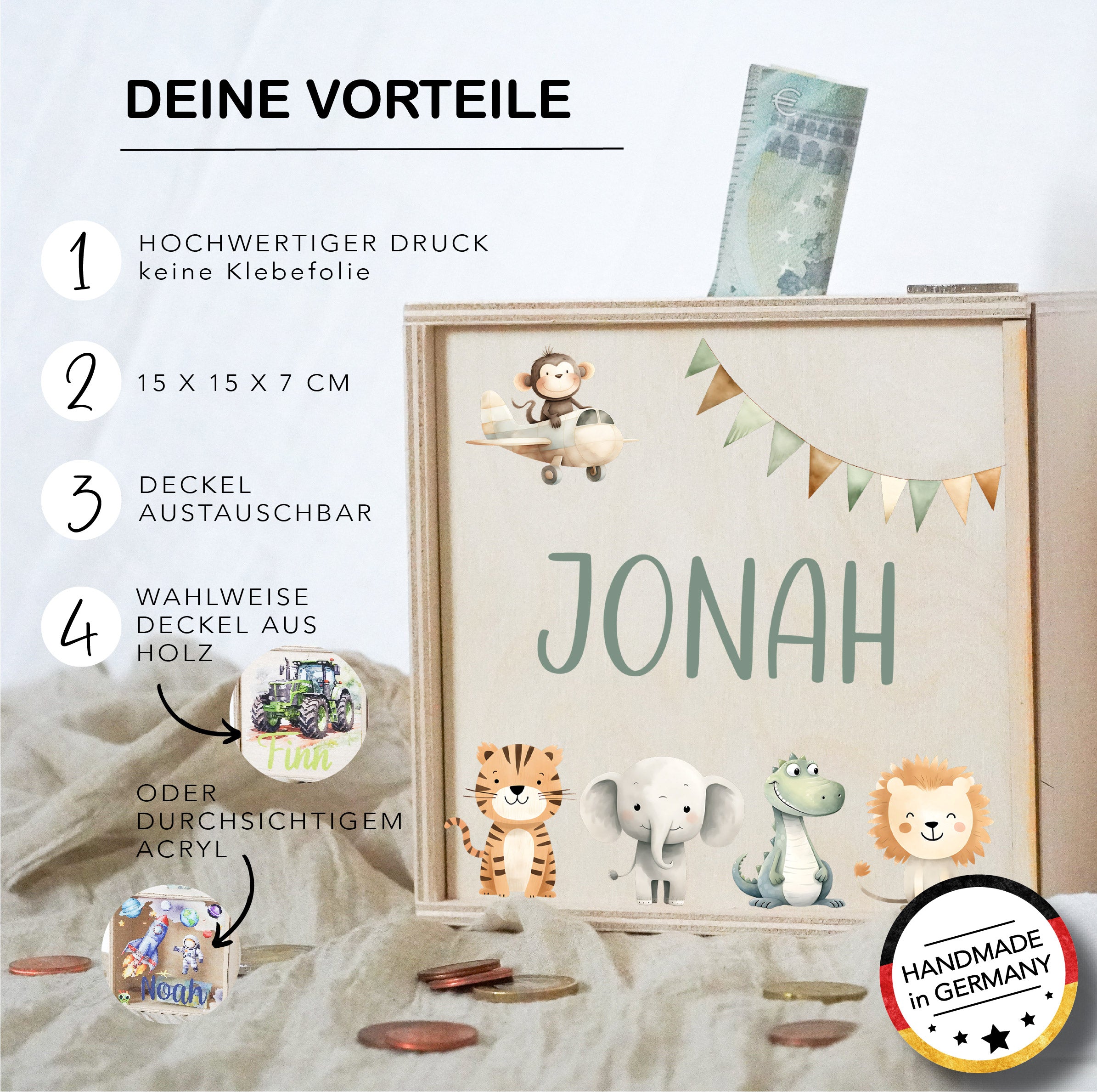 Spardose verschiedene Motive