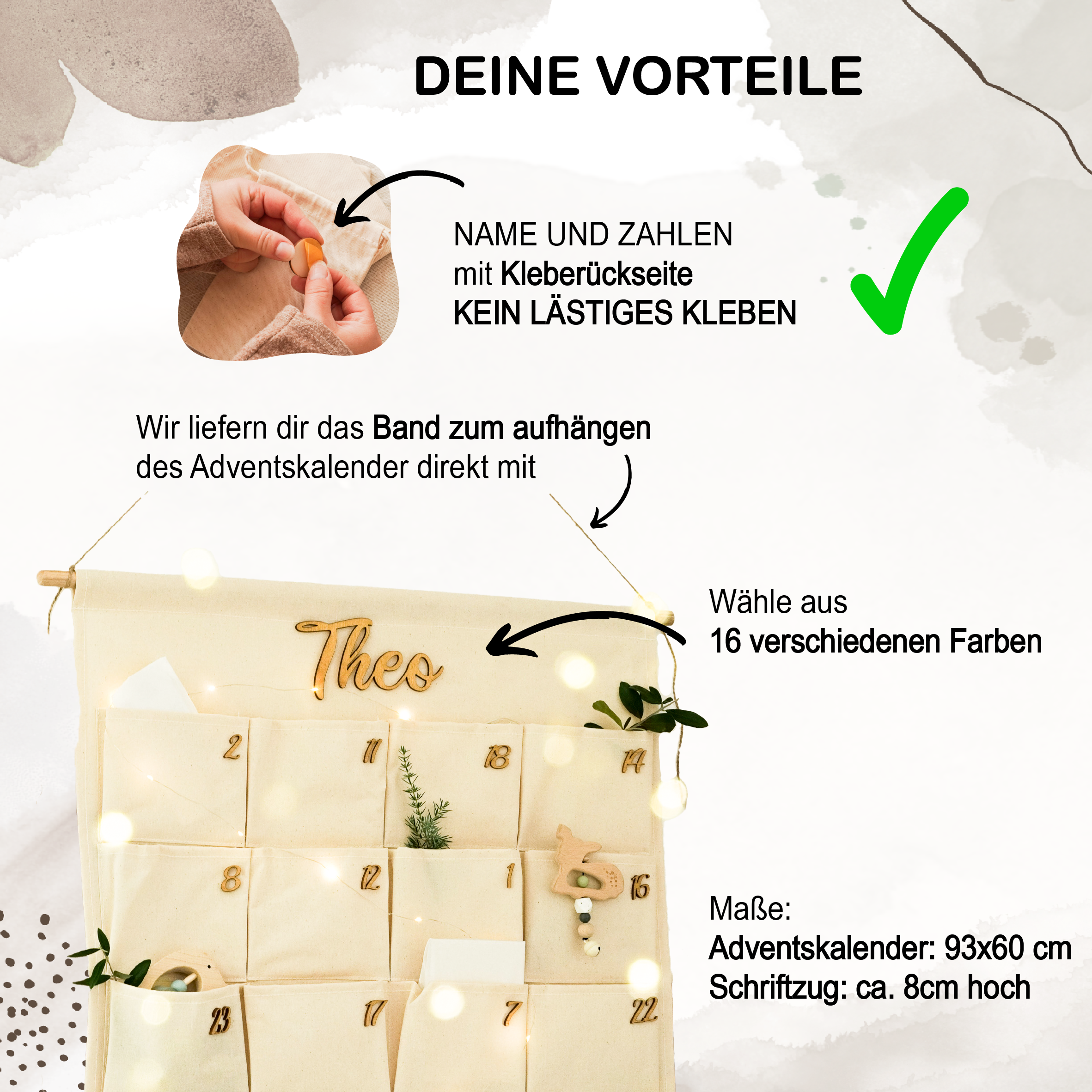 Stoffadventskalender mit Name