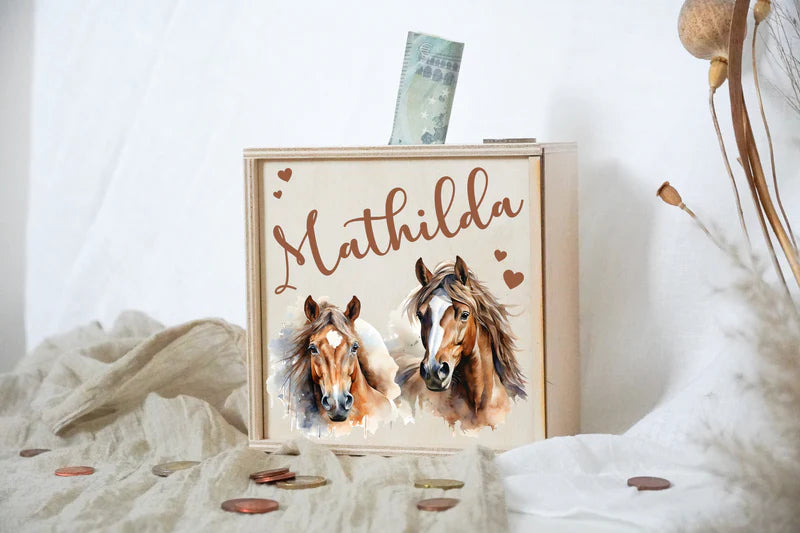 Spardose Kinder Pferde I personalisierbar