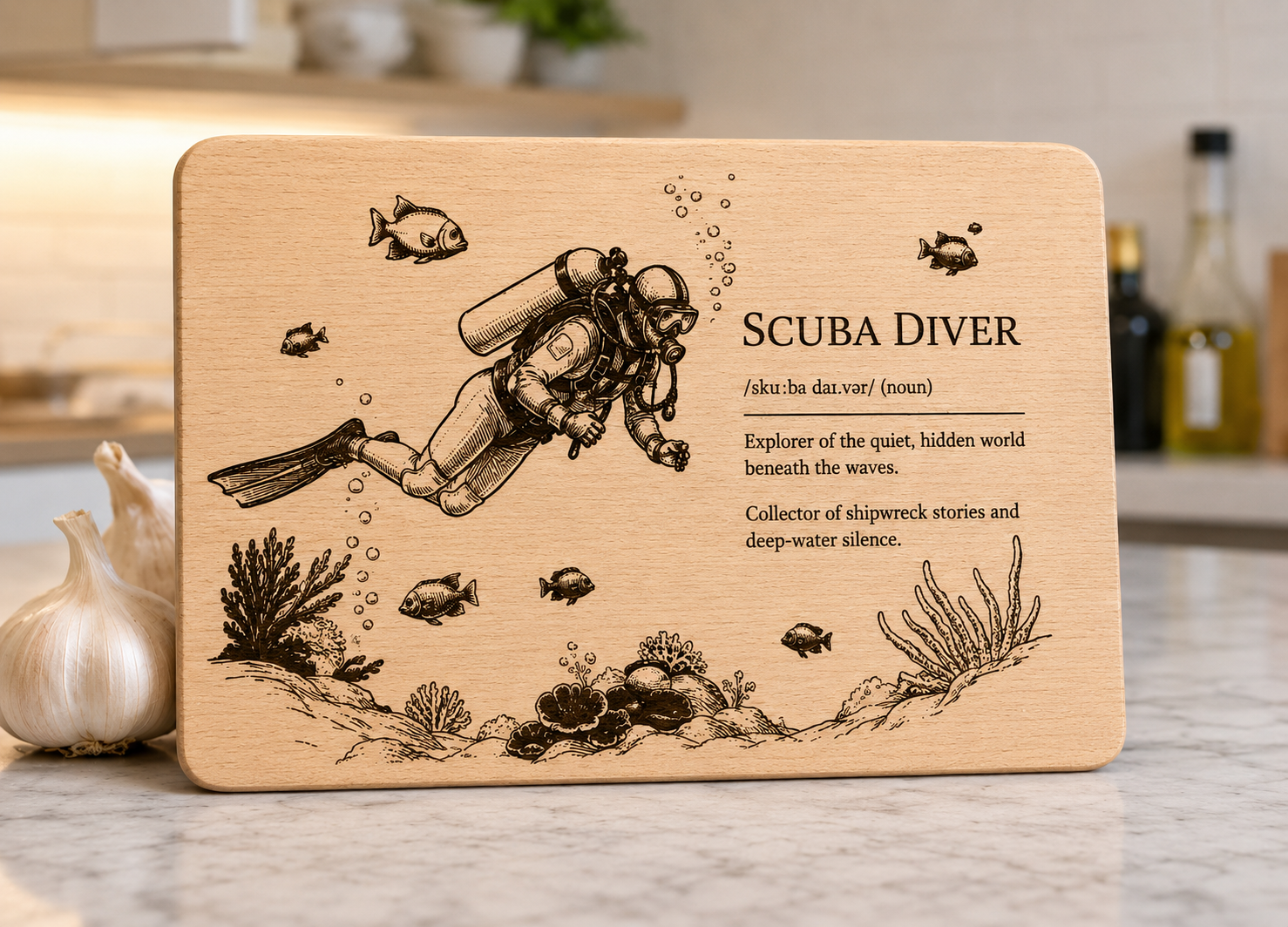 Scuba Diver Brettchen