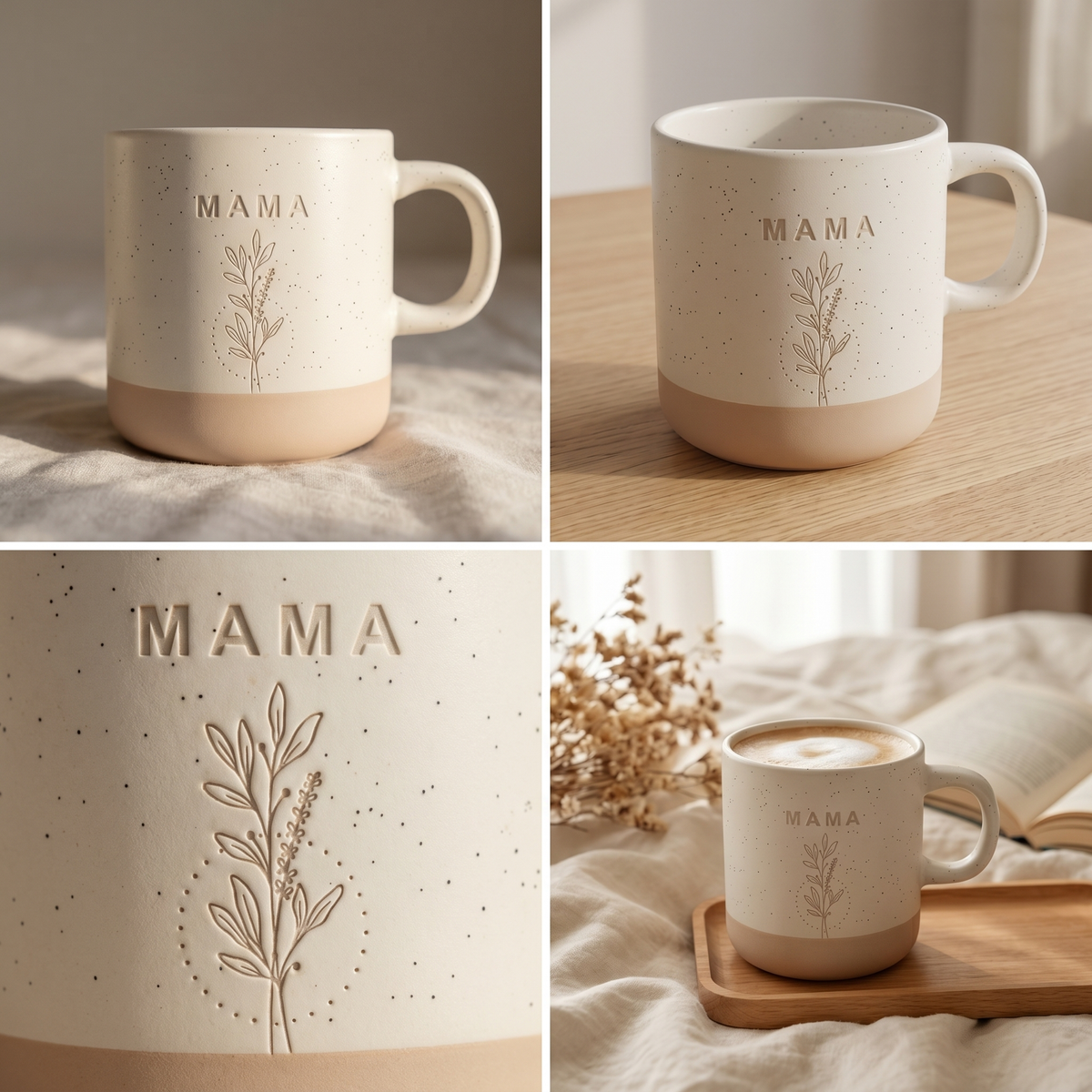Mama Tasse | Liebevolles Geschenk zum Muttertag | Keramiktasse mit zartem Design & „MAMA“ Schriftzug