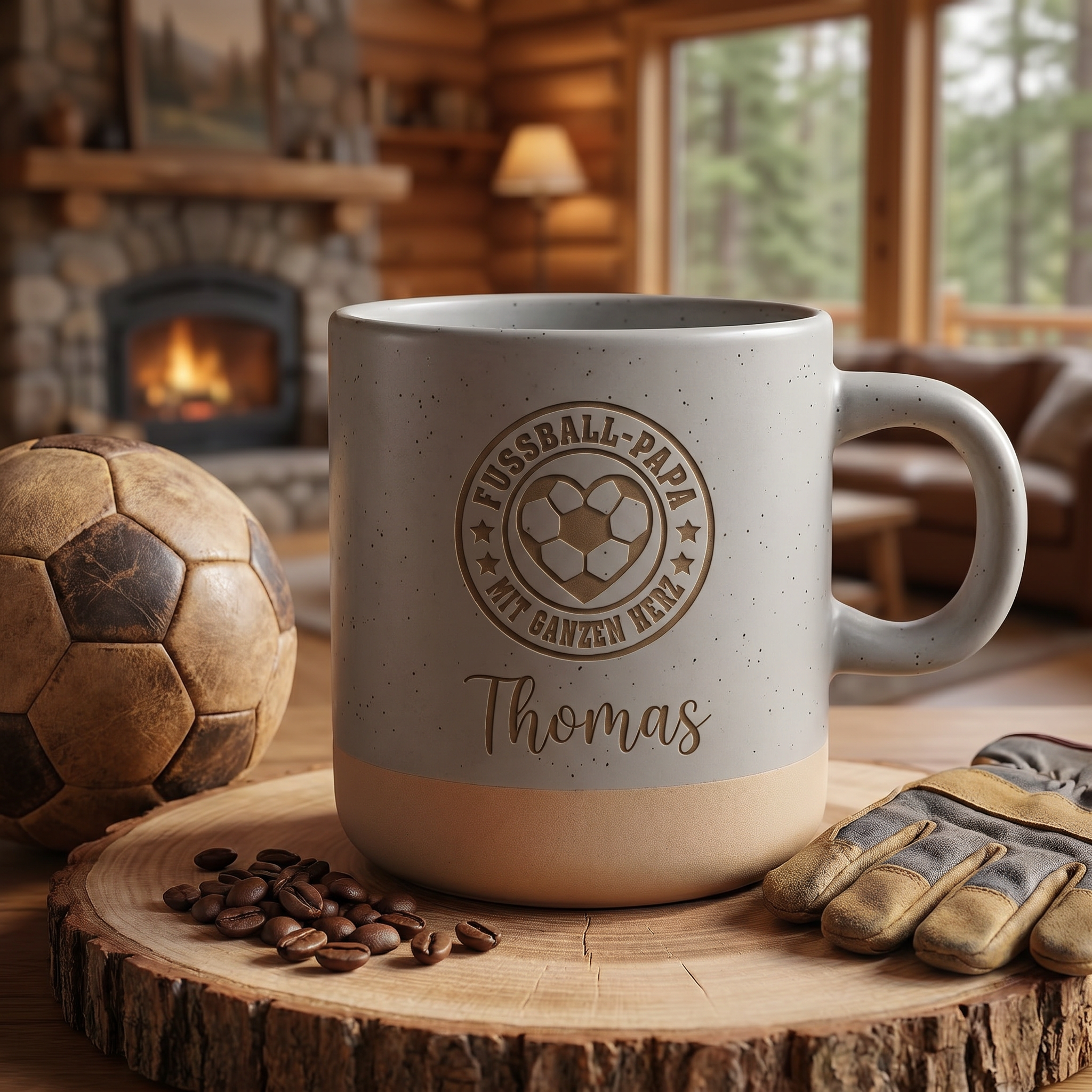 Fußball Tasse | "Fußball Mama & Papa - mit ganzem Herzen"