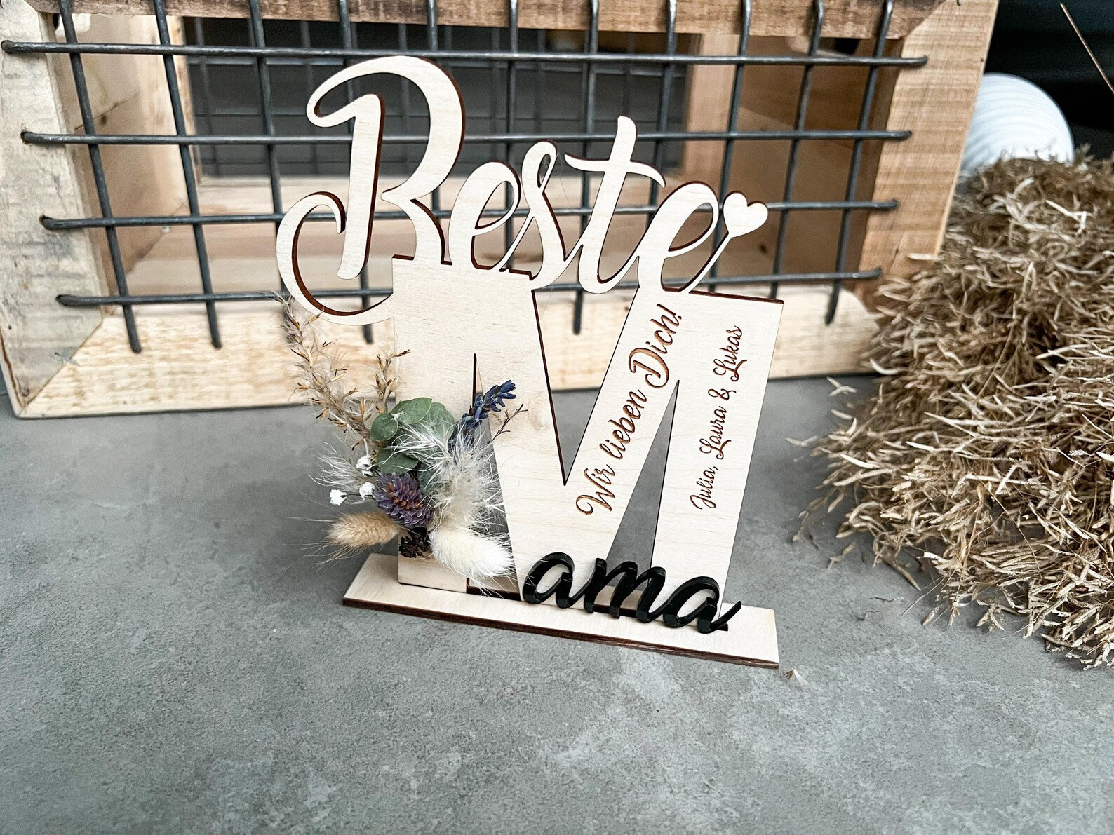 Holzaufsteller "Beste Mama" | Mutter Mama Geschenk | Muttertagsgeschenk