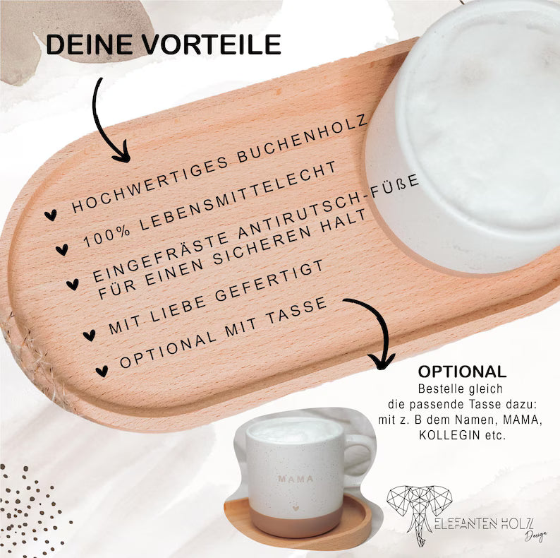 Beste Freundin persönliches Geschenk | Tablett mit Gravur Freundschaft