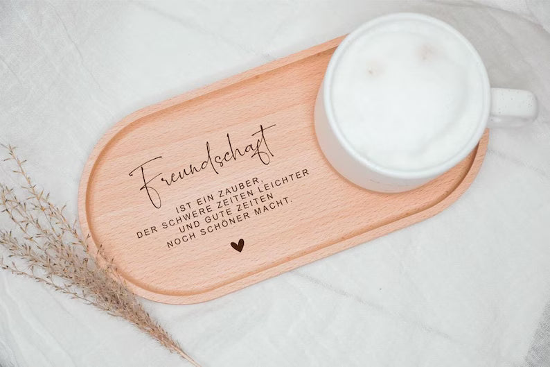 Beste Freundin persönliches Geschenk | Tablett mit Gravur Freundschaft