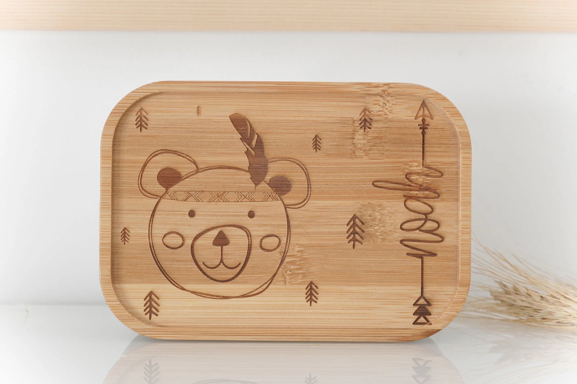 Brotdose mit Gummiband I personalisiert IBambus und Edelstahl