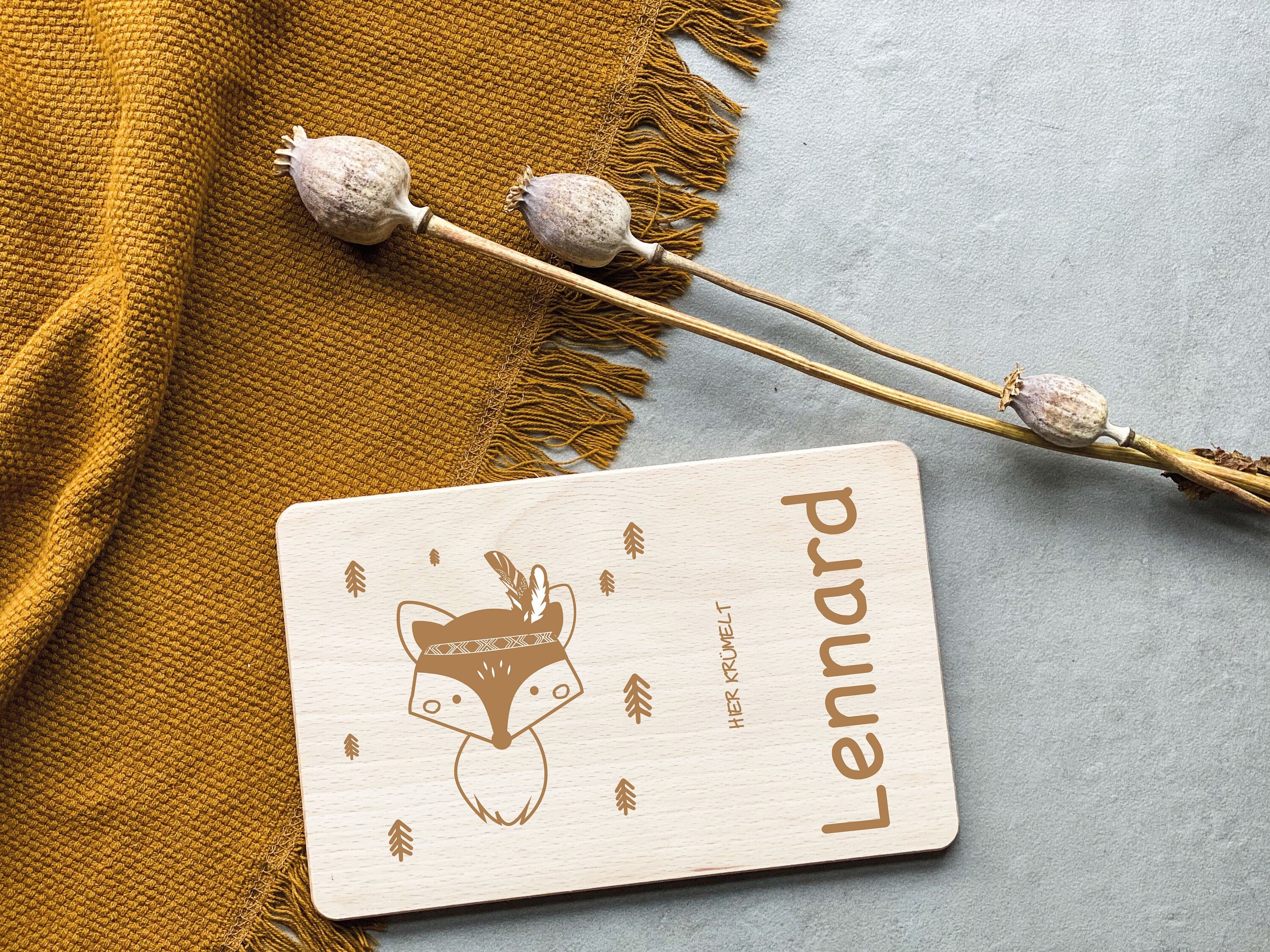 Frühstücksbrettchen Kinder Fuchs I personalisierbar