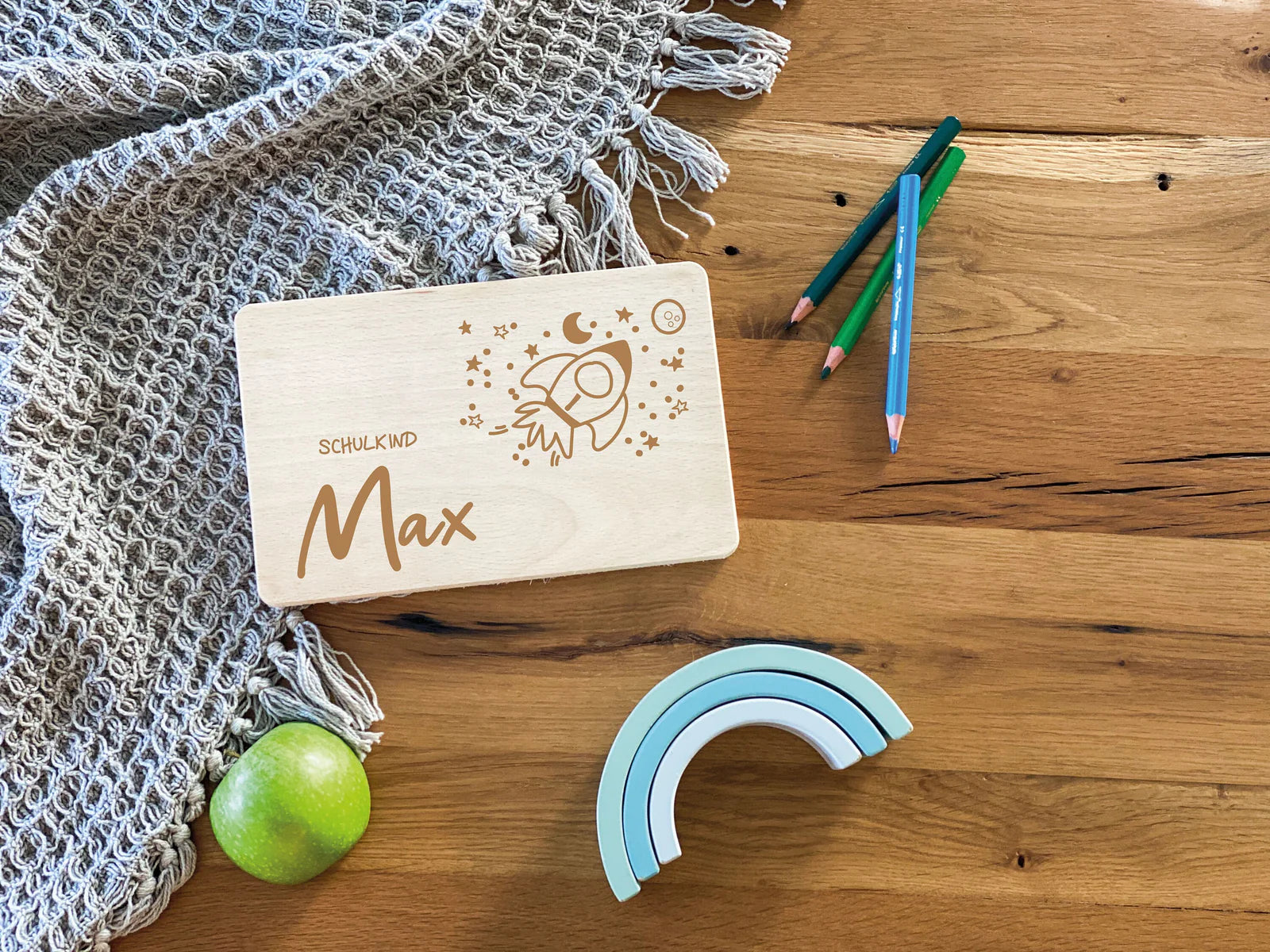 Frühstücksbrettchen Kinder Rakete I personalisierbar