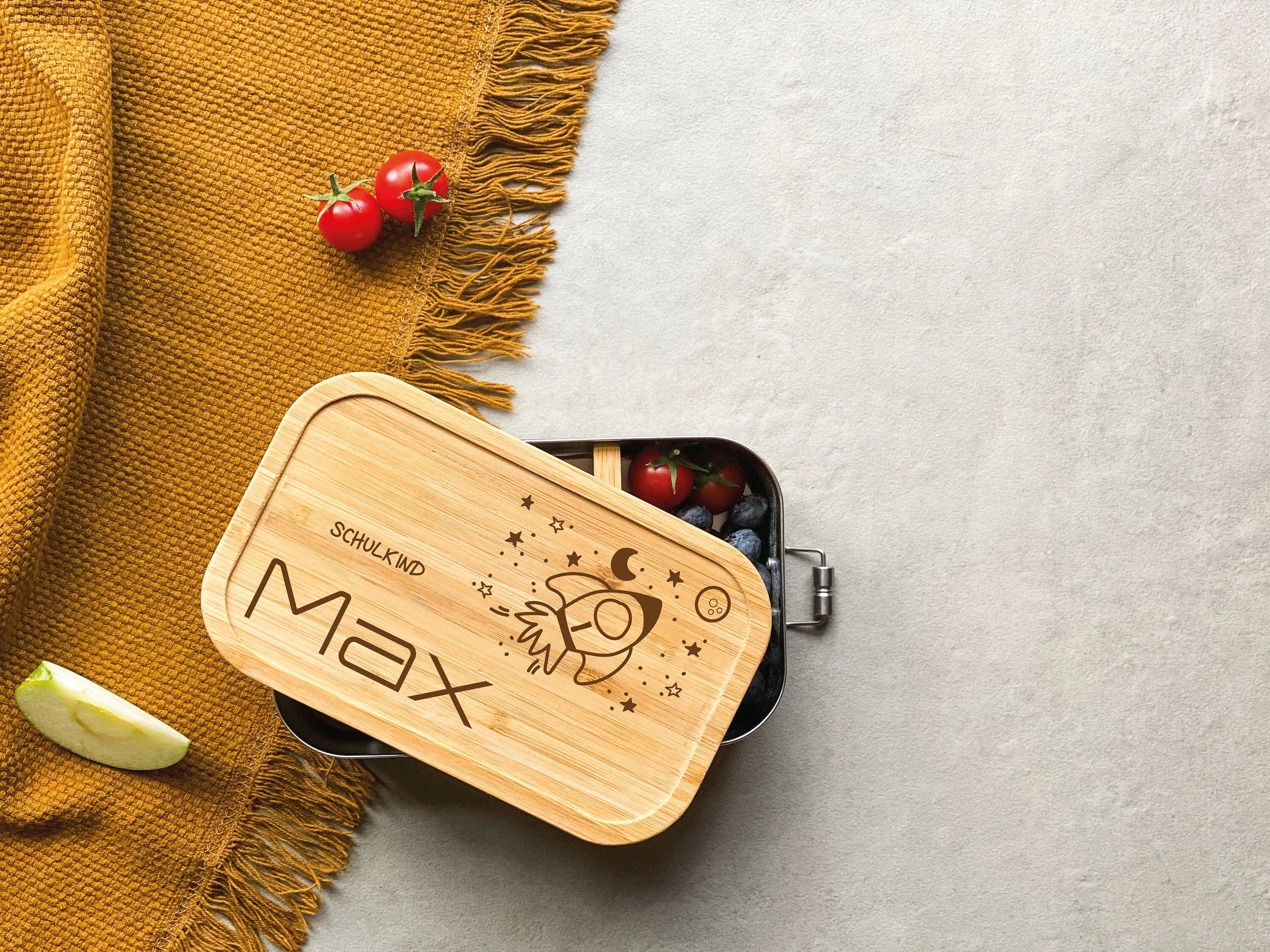 ELEFANTENHOLZ Brotdose Rakete Kinder personlisiert