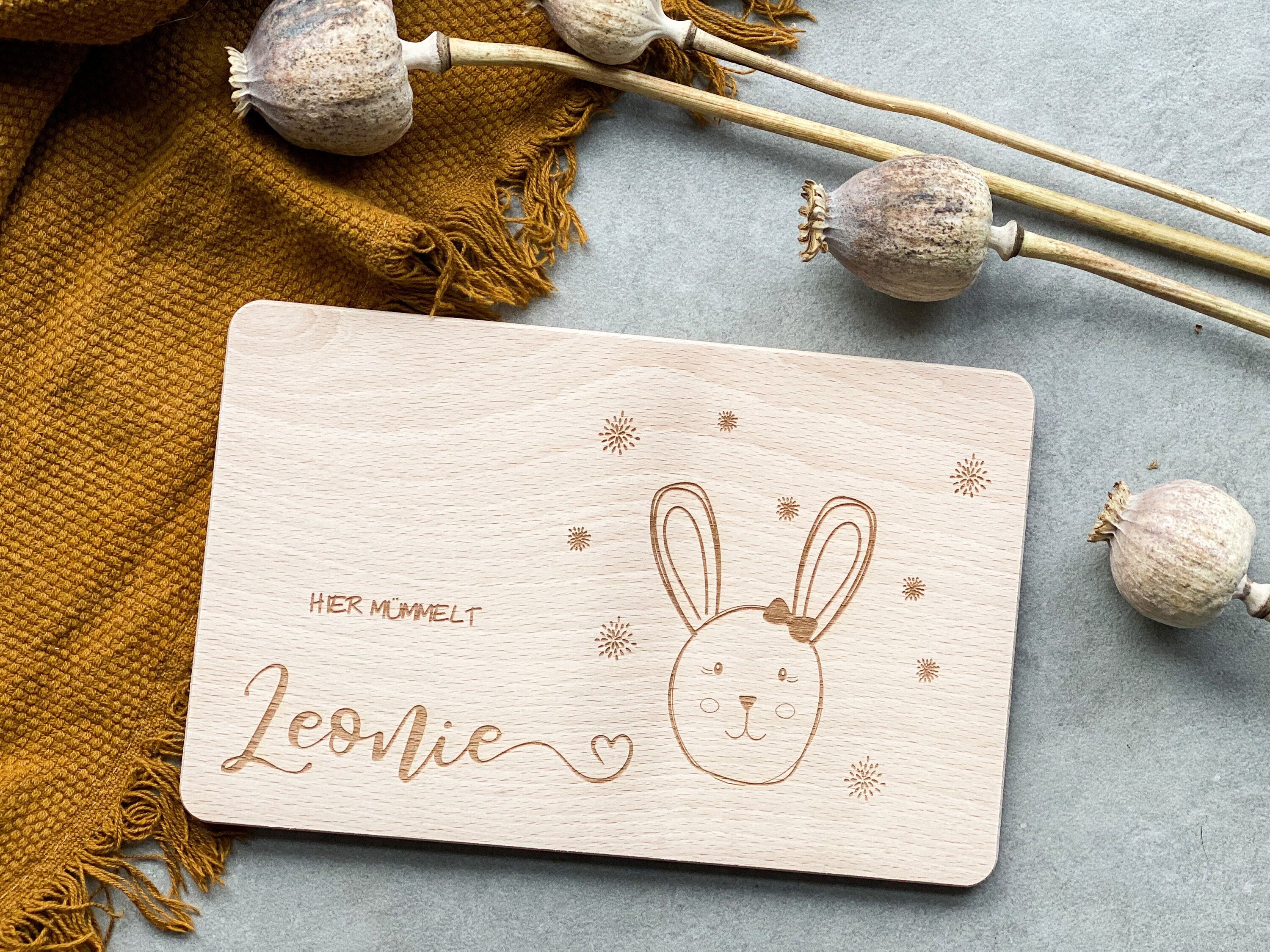 Frühstücksbrettchen Kinder Hase I personalisierbar