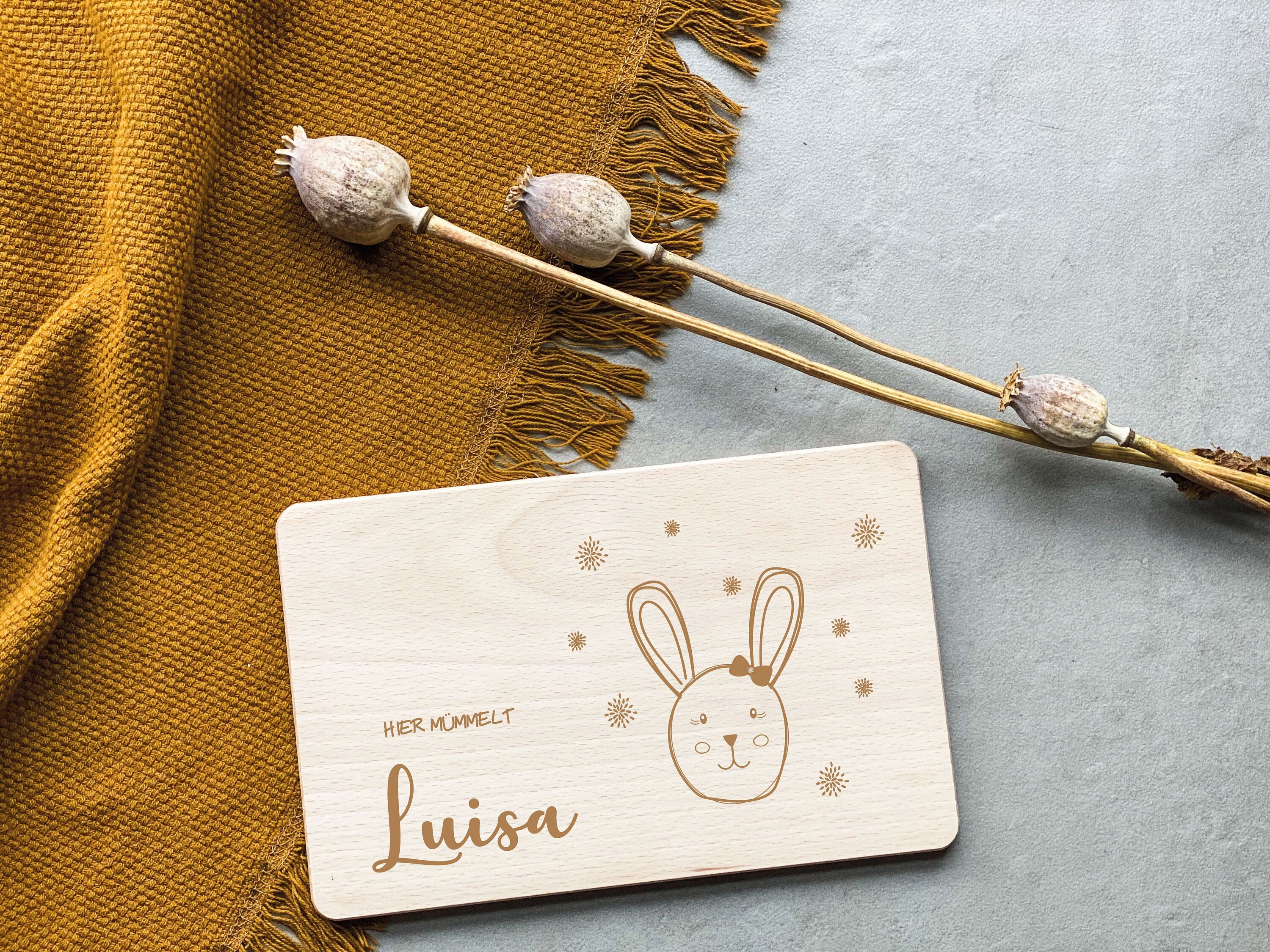 Frühstücksbrettchen Kinder Hase I personalisierbar
