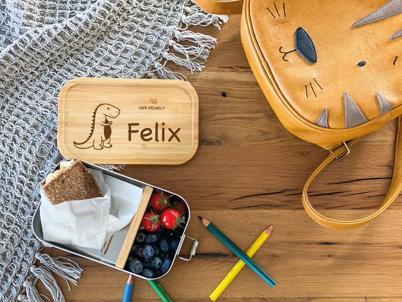 Brotdose Dino Edelstahl I personalisiert