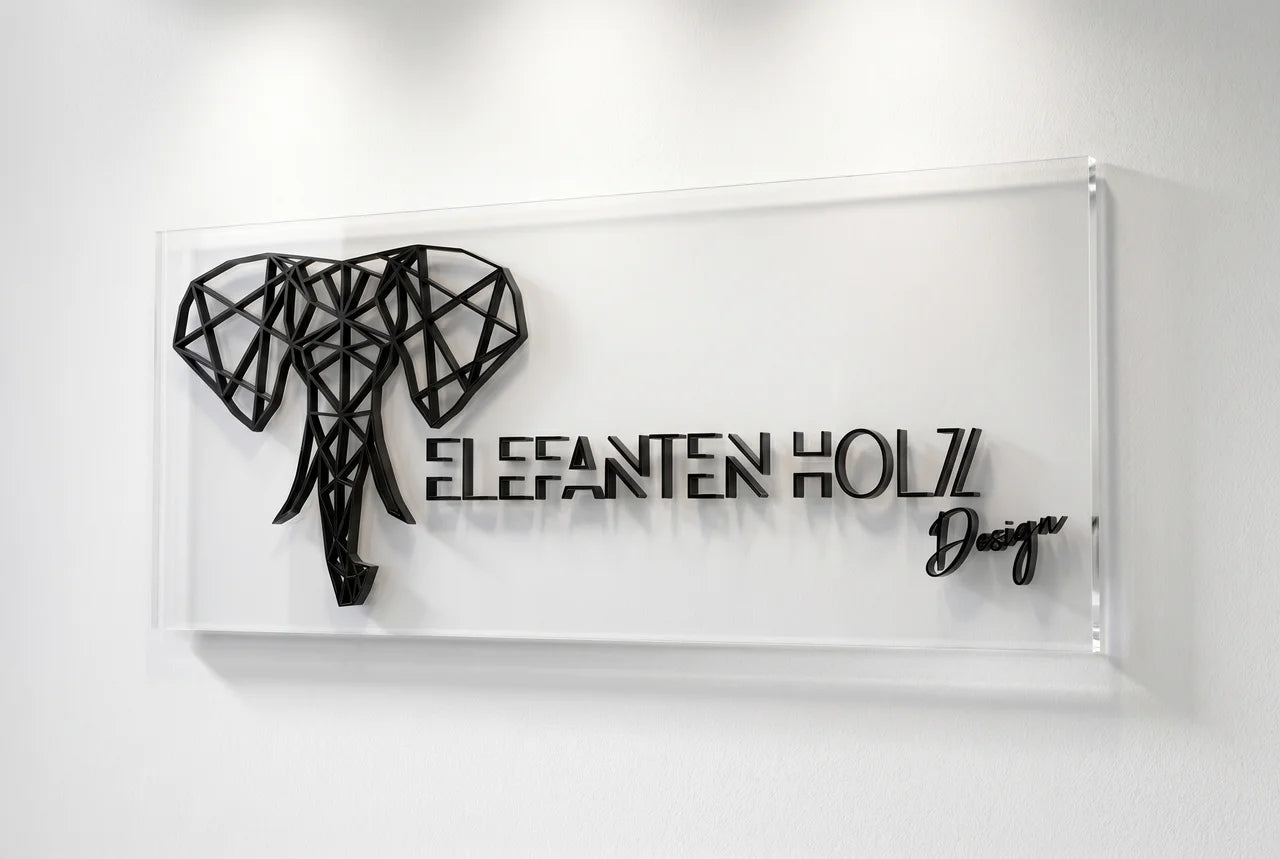 3D Logo aus Acrylglas & Holz – Individuelle Firmenschilder & stilvolle Wandwerbung