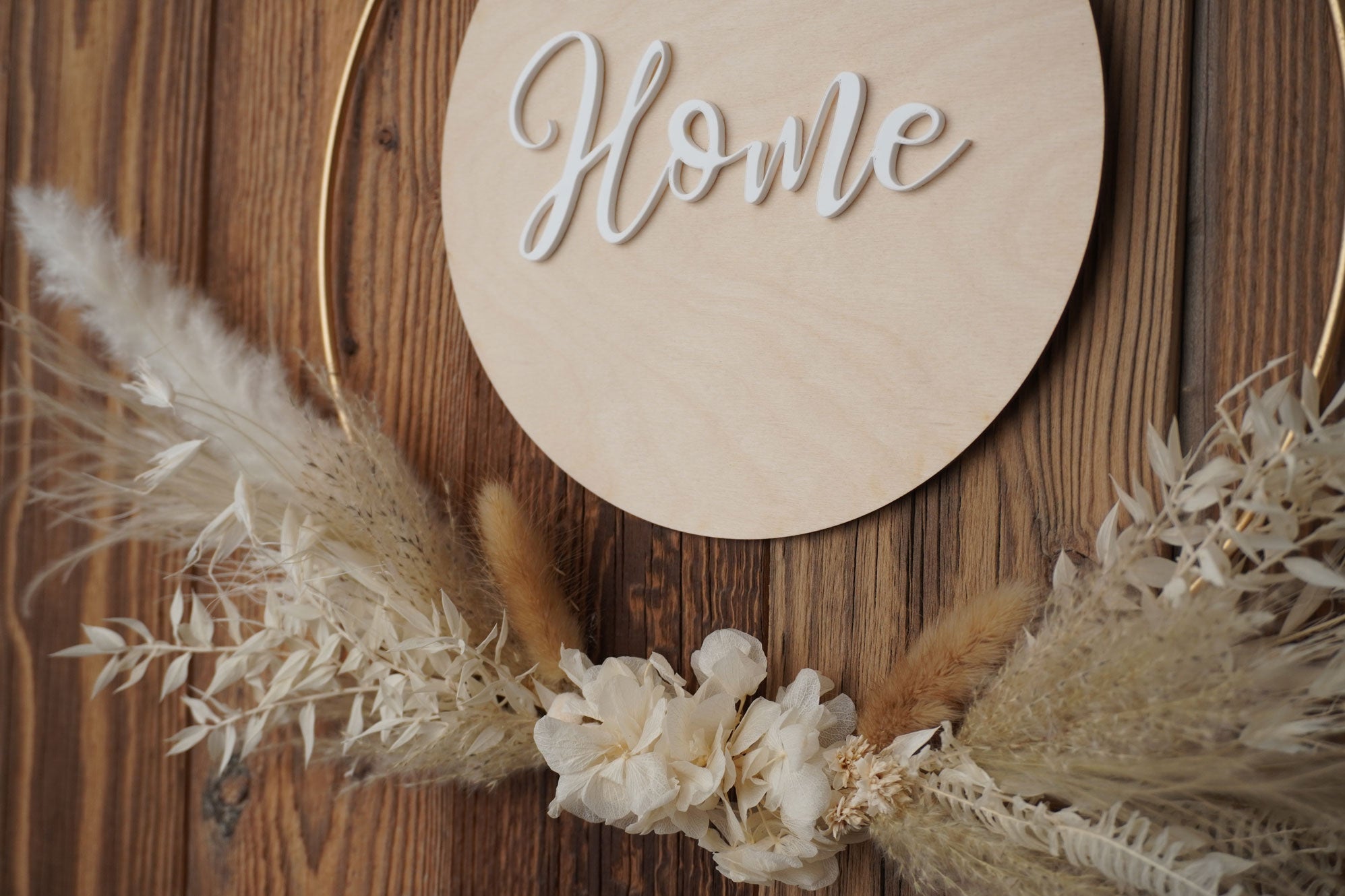 Trockenblumenring Natural Beauty mit Holzschild